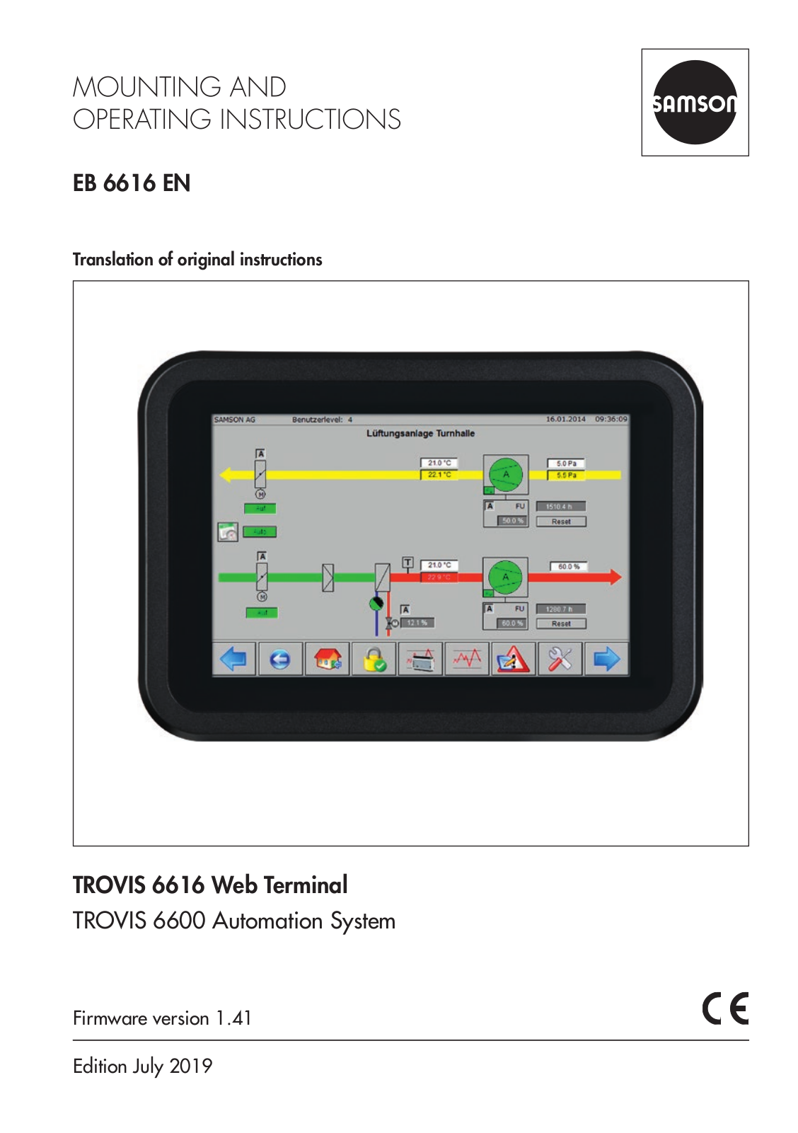 Samson TROVIS 6616, 6616-0000 Mounting And Operating Instructions