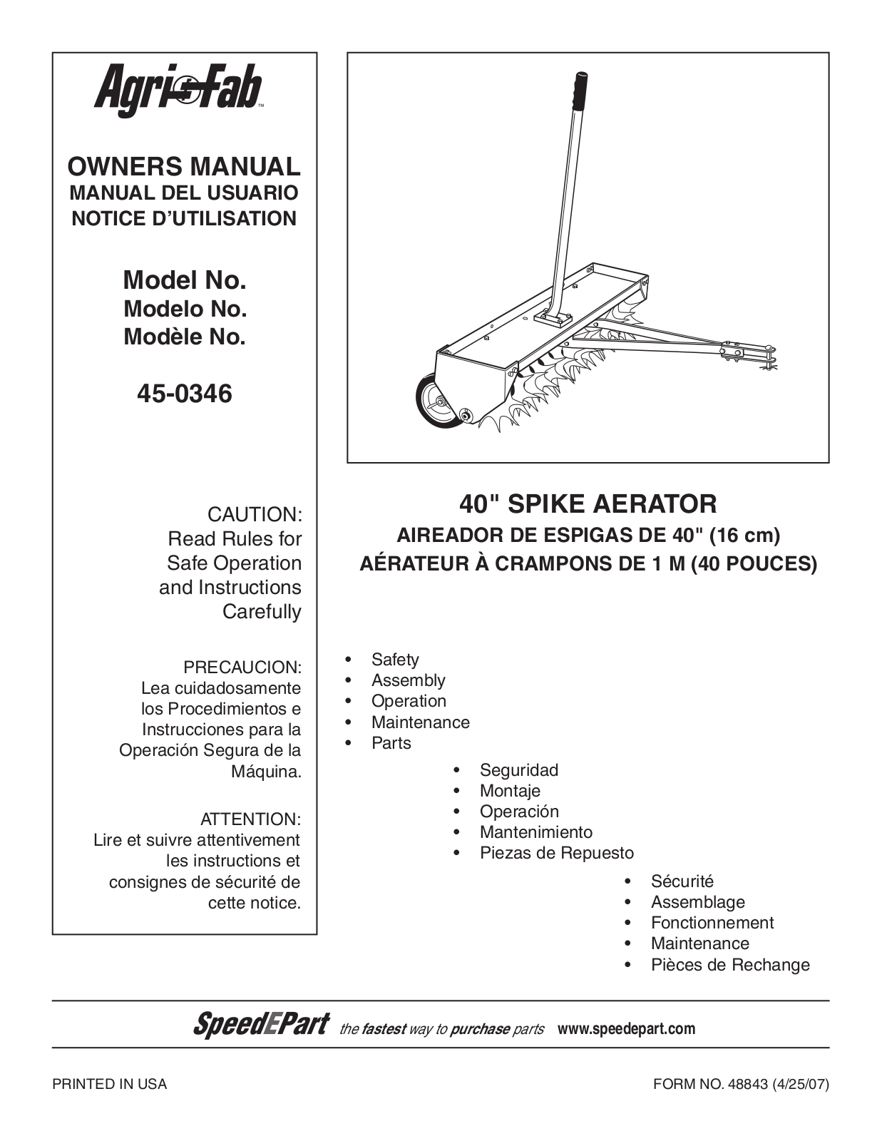 Agri-Fab 45-0346 User Manual