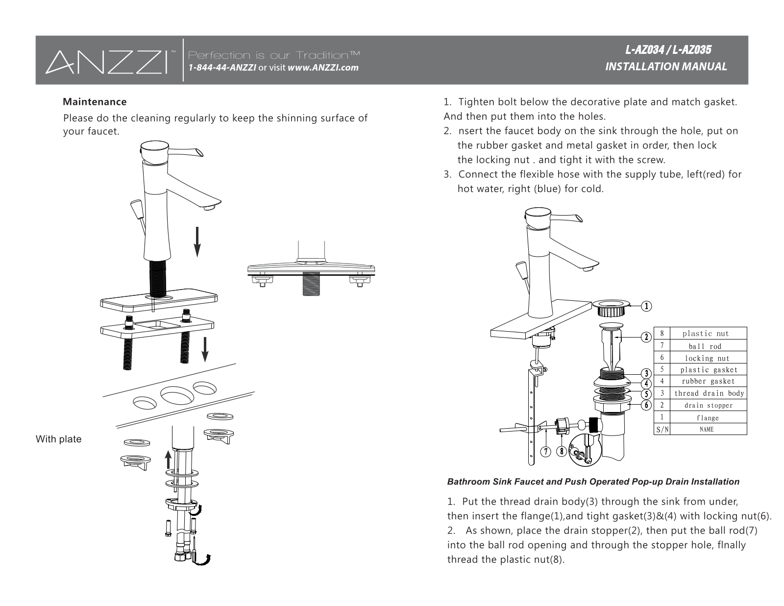 ANZZI ANZI1644 Installation & Assembly - ManualMachine.com