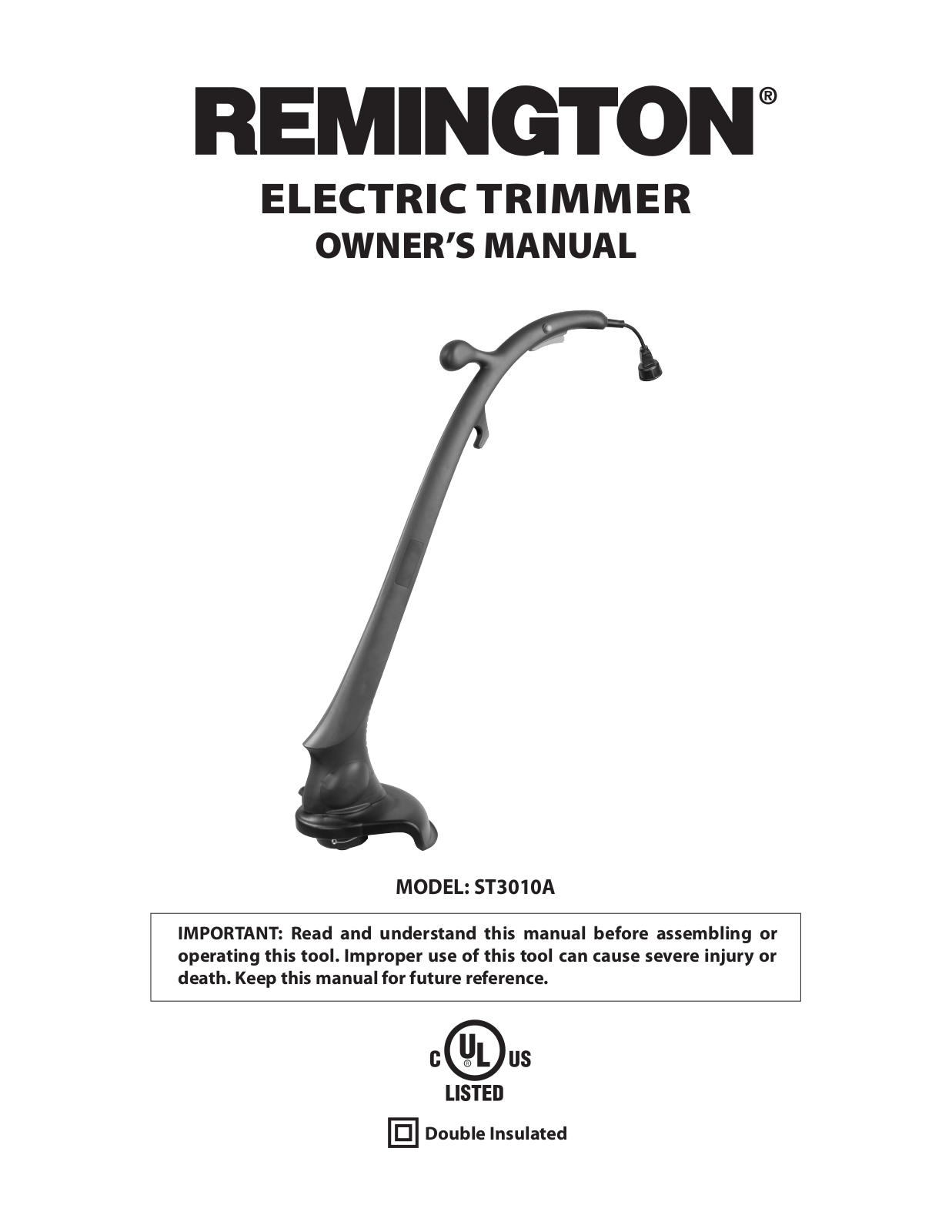 Remington Power Tools ST3010A User Manual