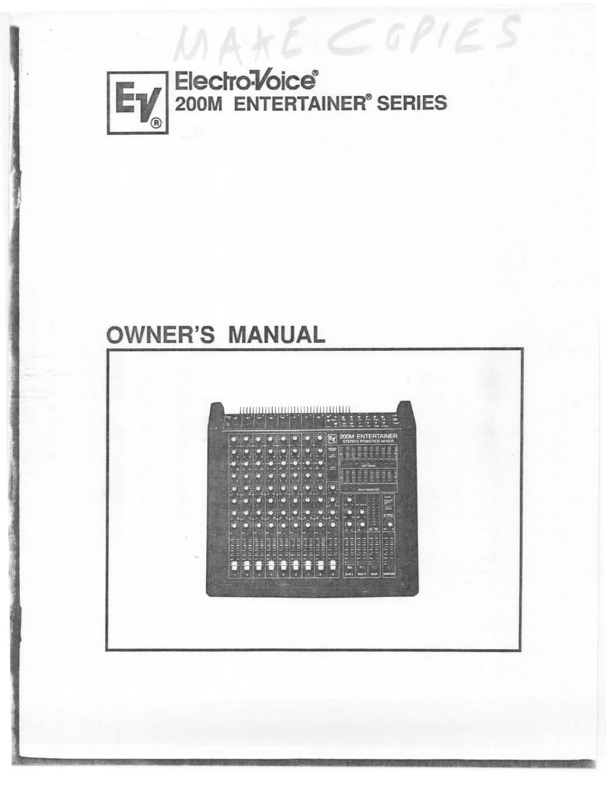 Electro-Voice 200M User Manual