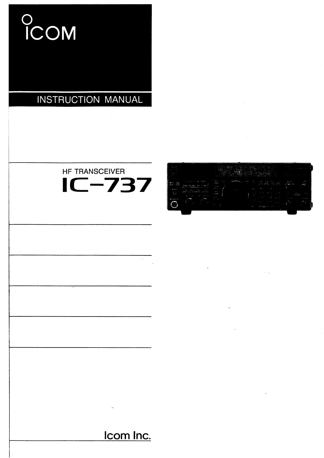 Icom IC-737 User Manual