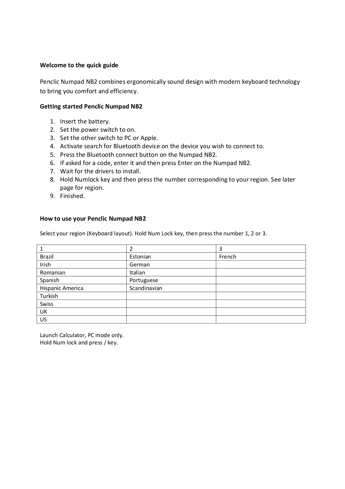 Penclic NB2 User Manual