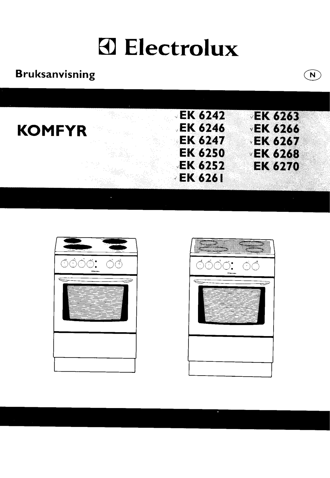 ELECTROLUX EK 6261, EK 6246, EK 6247, EK 6250, EK 6252 User Manual