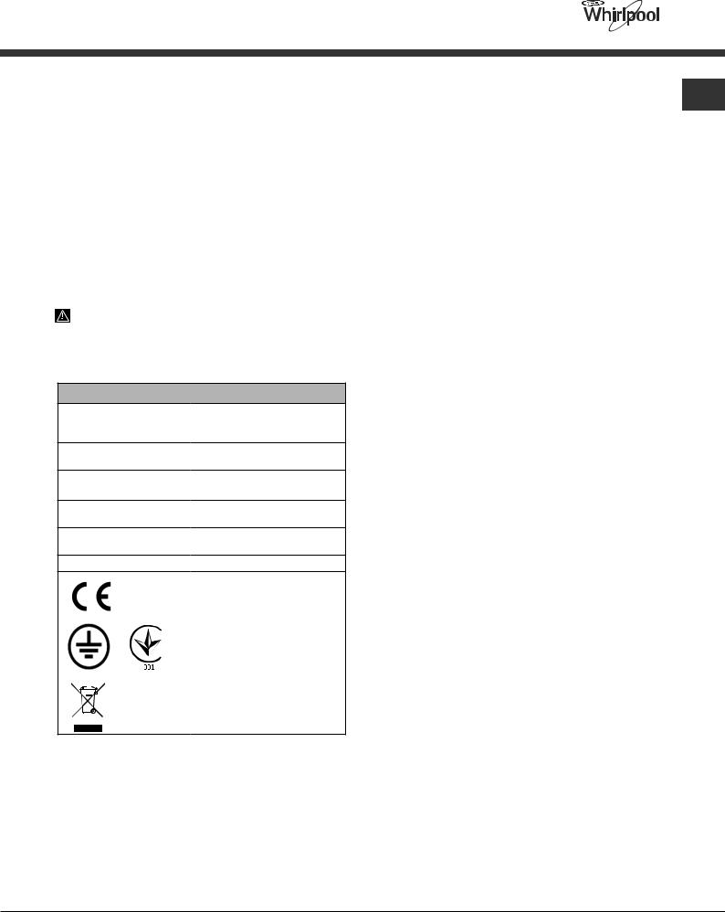 WHIRLPOOL ADG 321 User Manual