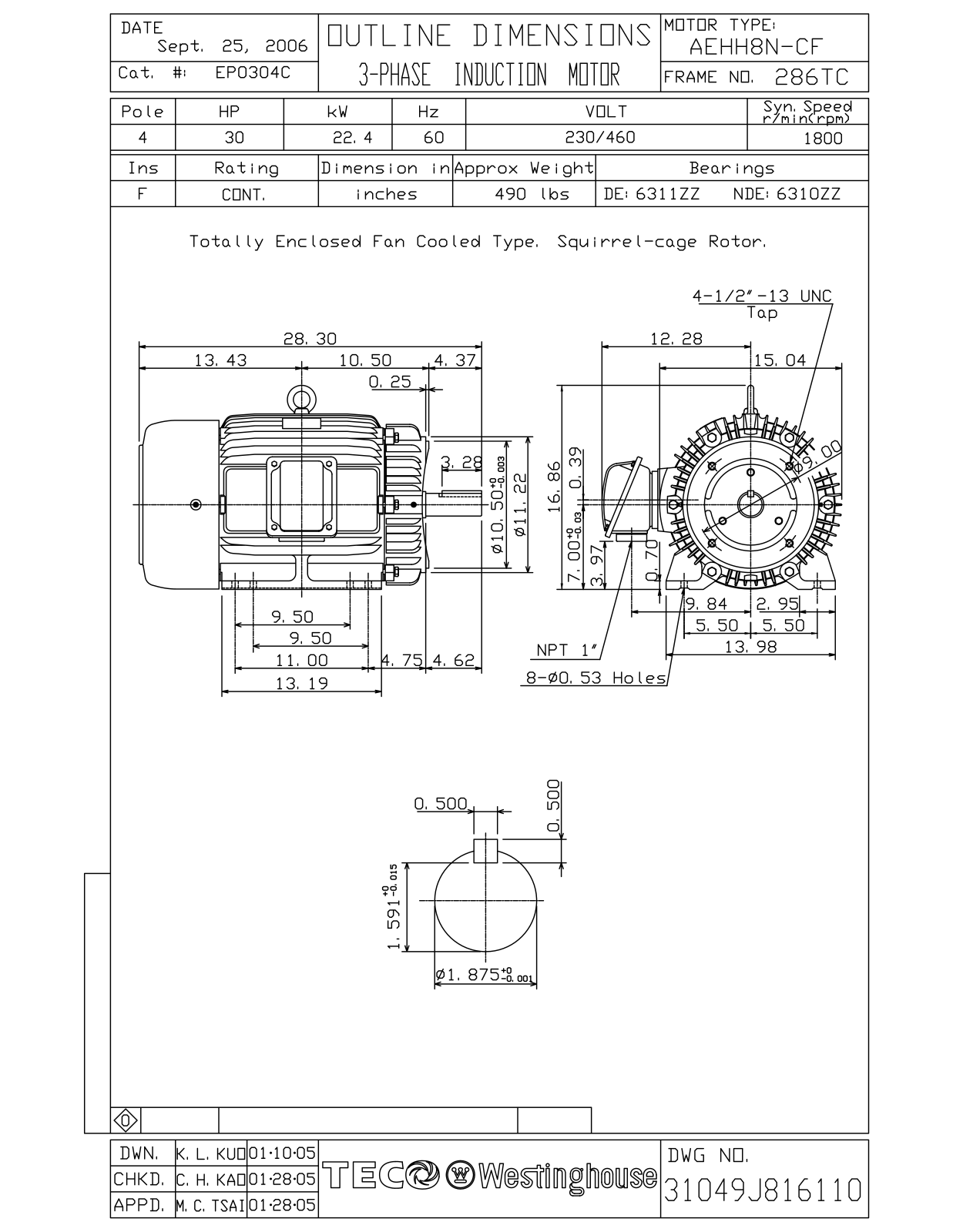 Teco EP0304C Reference Drawing