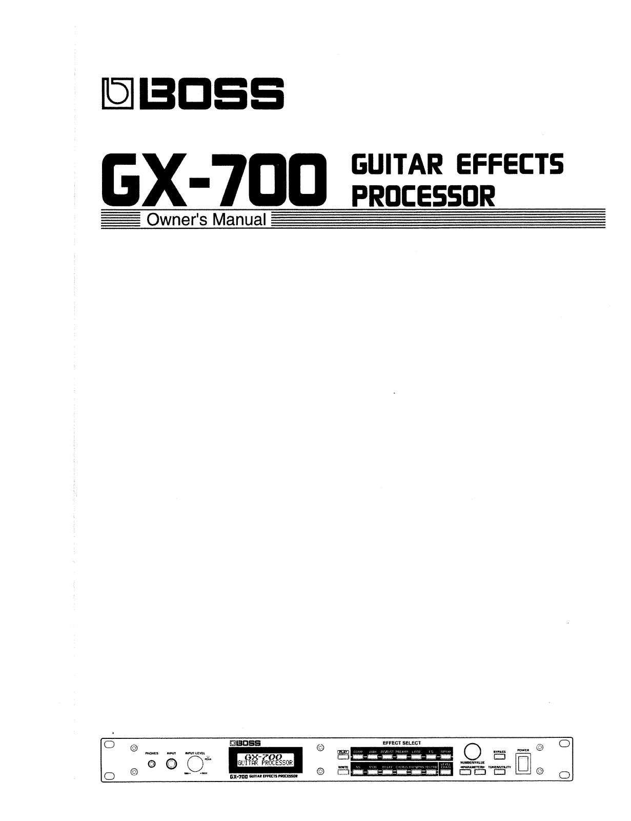 Boss GX-700 User Manual