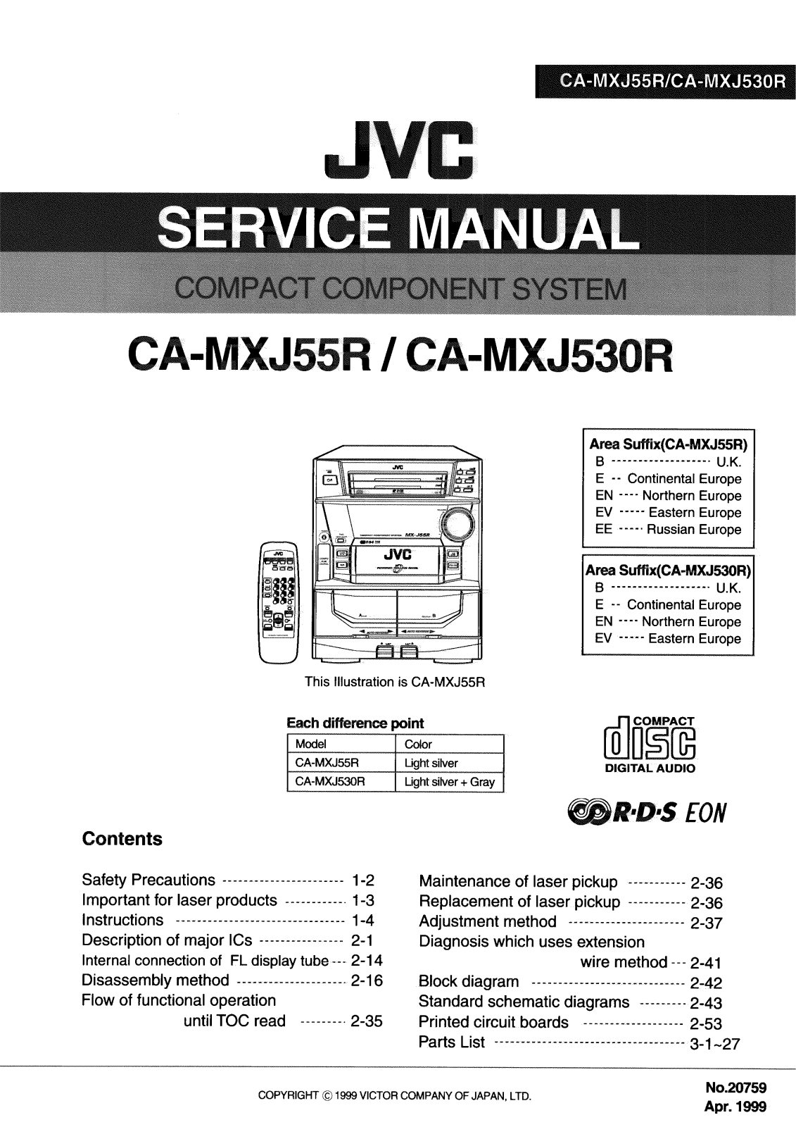 JVC CAMXJ-530-R, CAMXJ-55-R Service manual