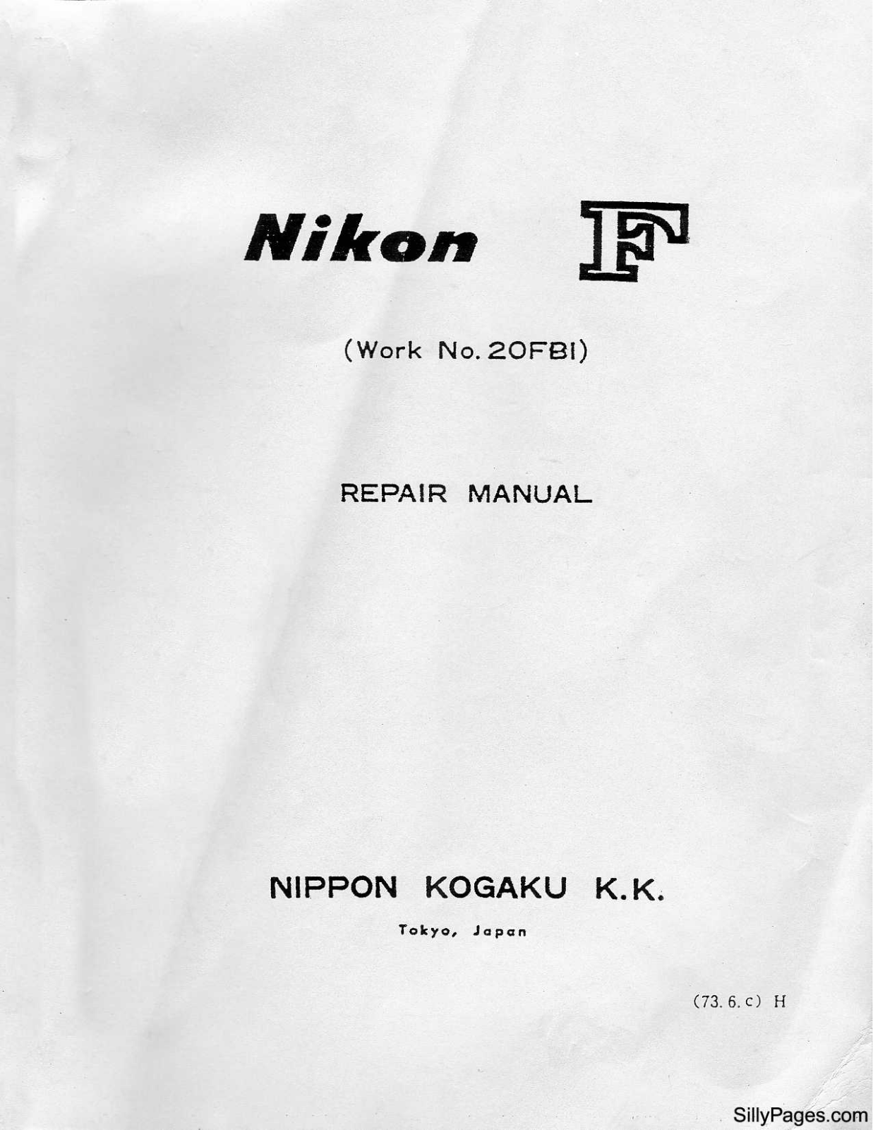 Nikon F Manual Repair 2