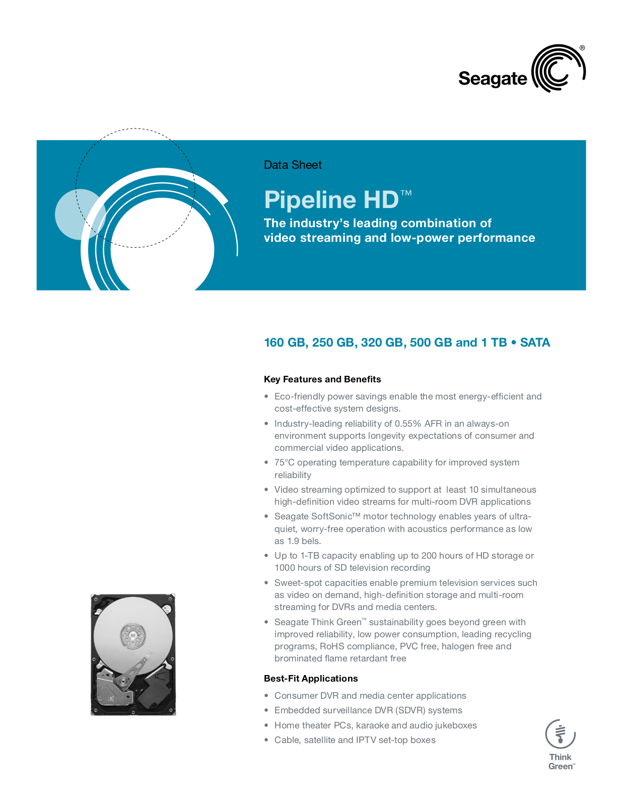 seagate PIPELINE HD DATASHEET