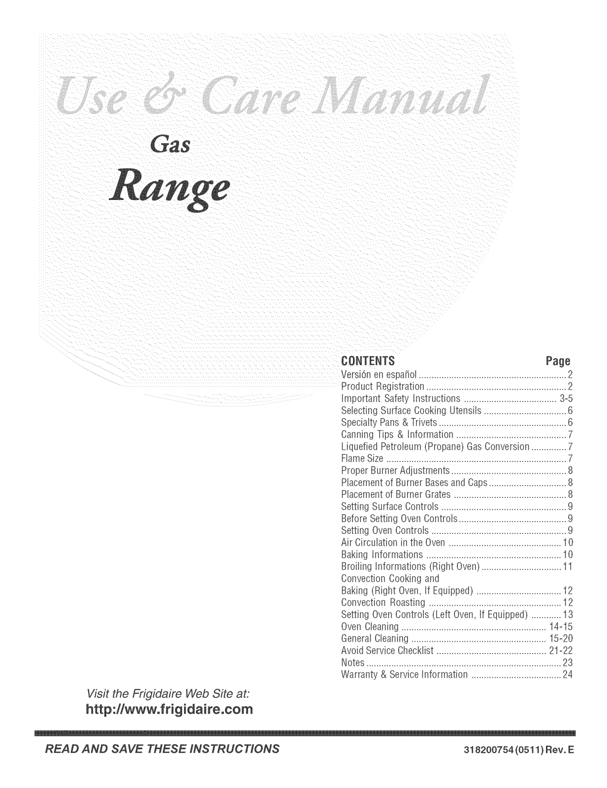 Frigidaire PLCF489CCF, PLCF489CCE Owner’s Manual