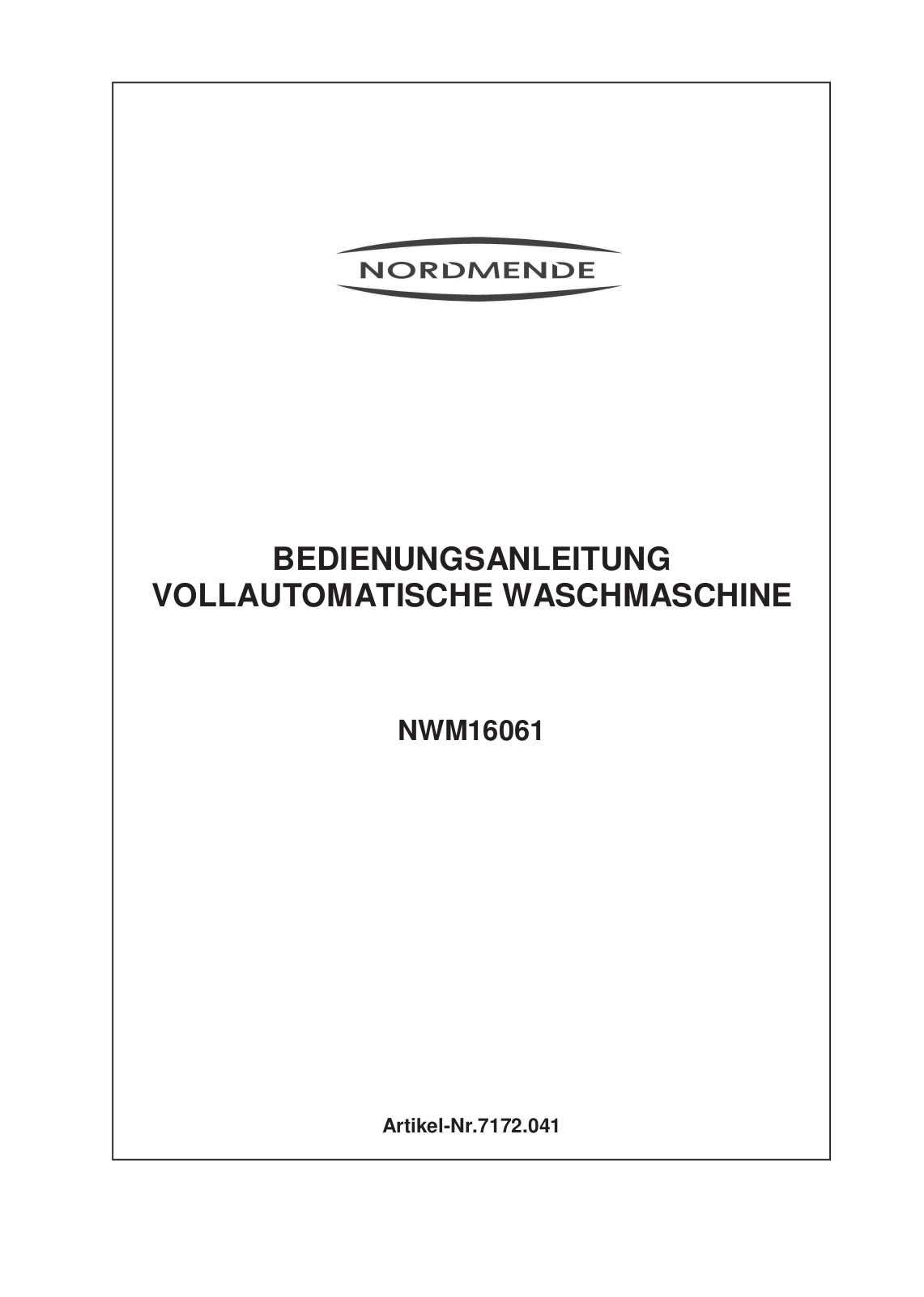 Nordmende NWM 16061 User Manual