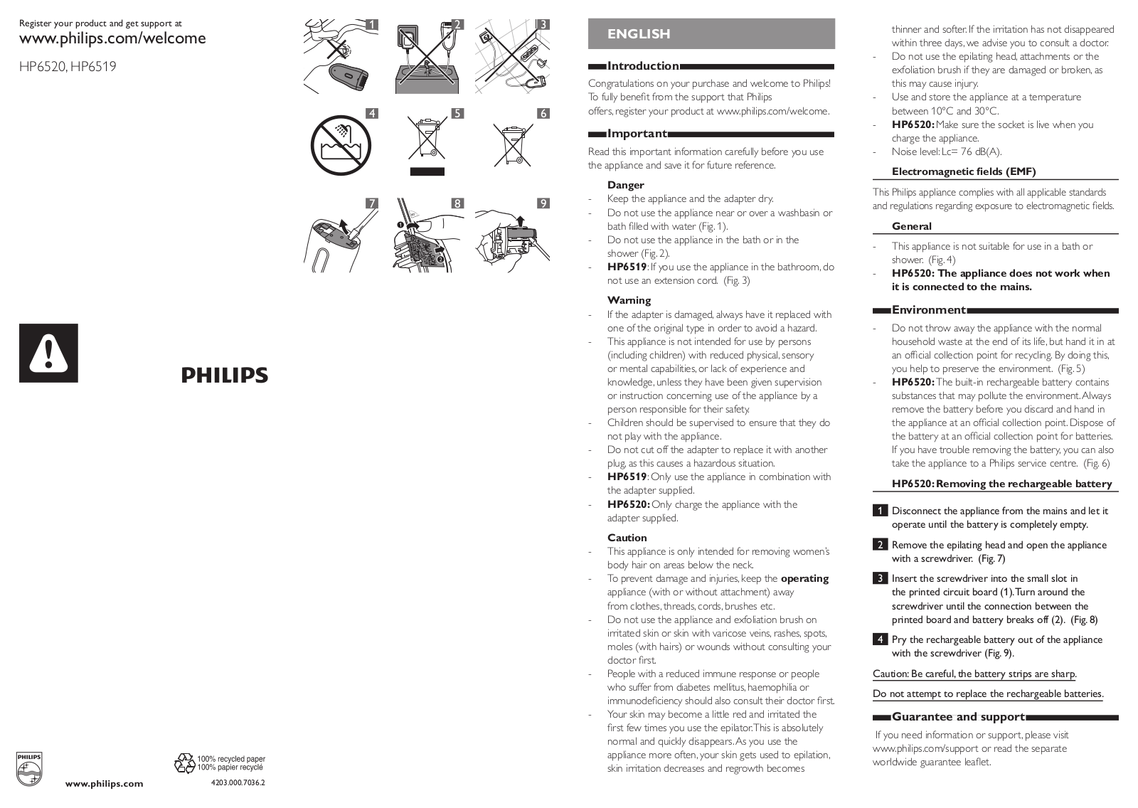 Philips HP6519/01 User manual