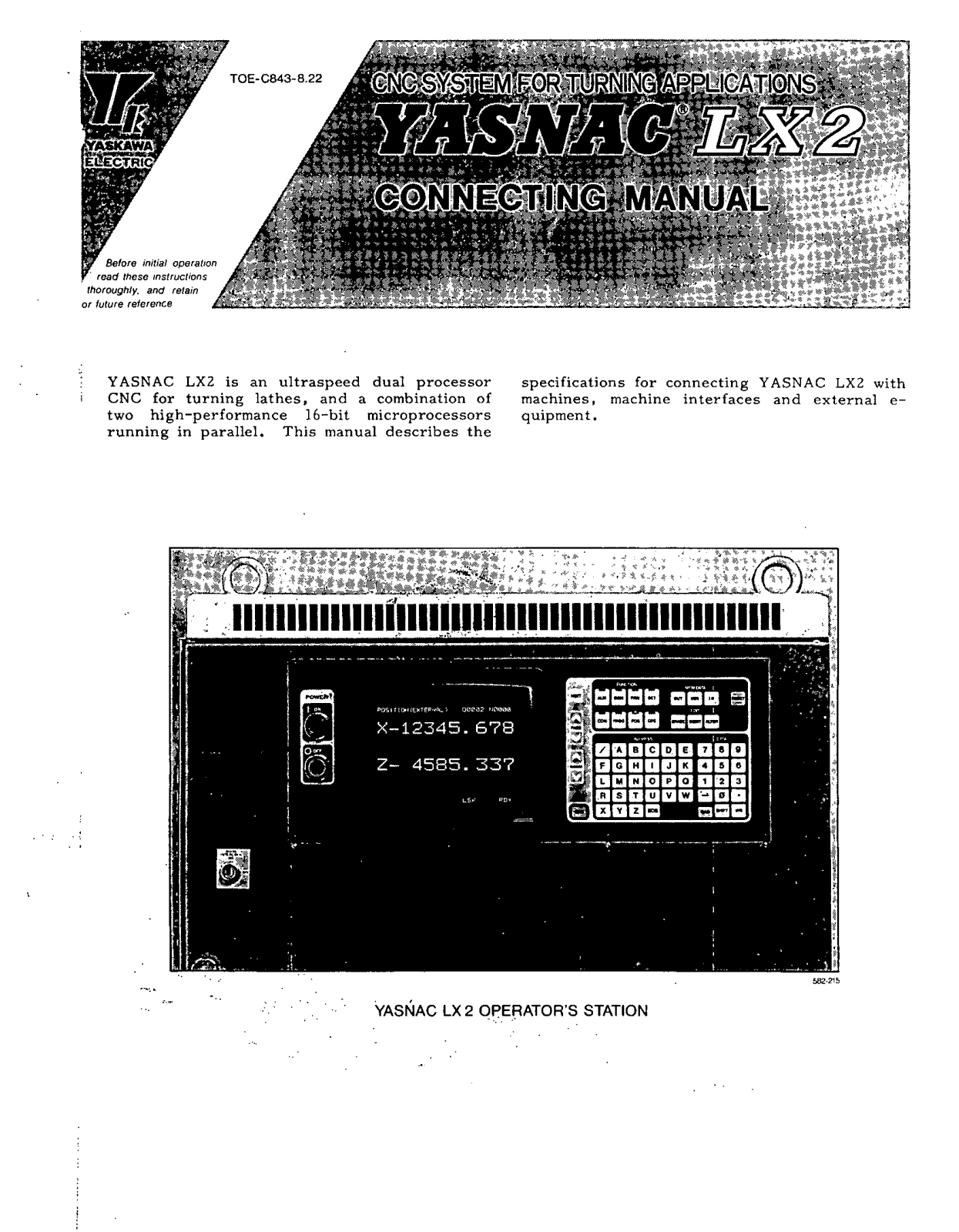 yaskawa LX2 Connecting Manual - ManualMachine.com