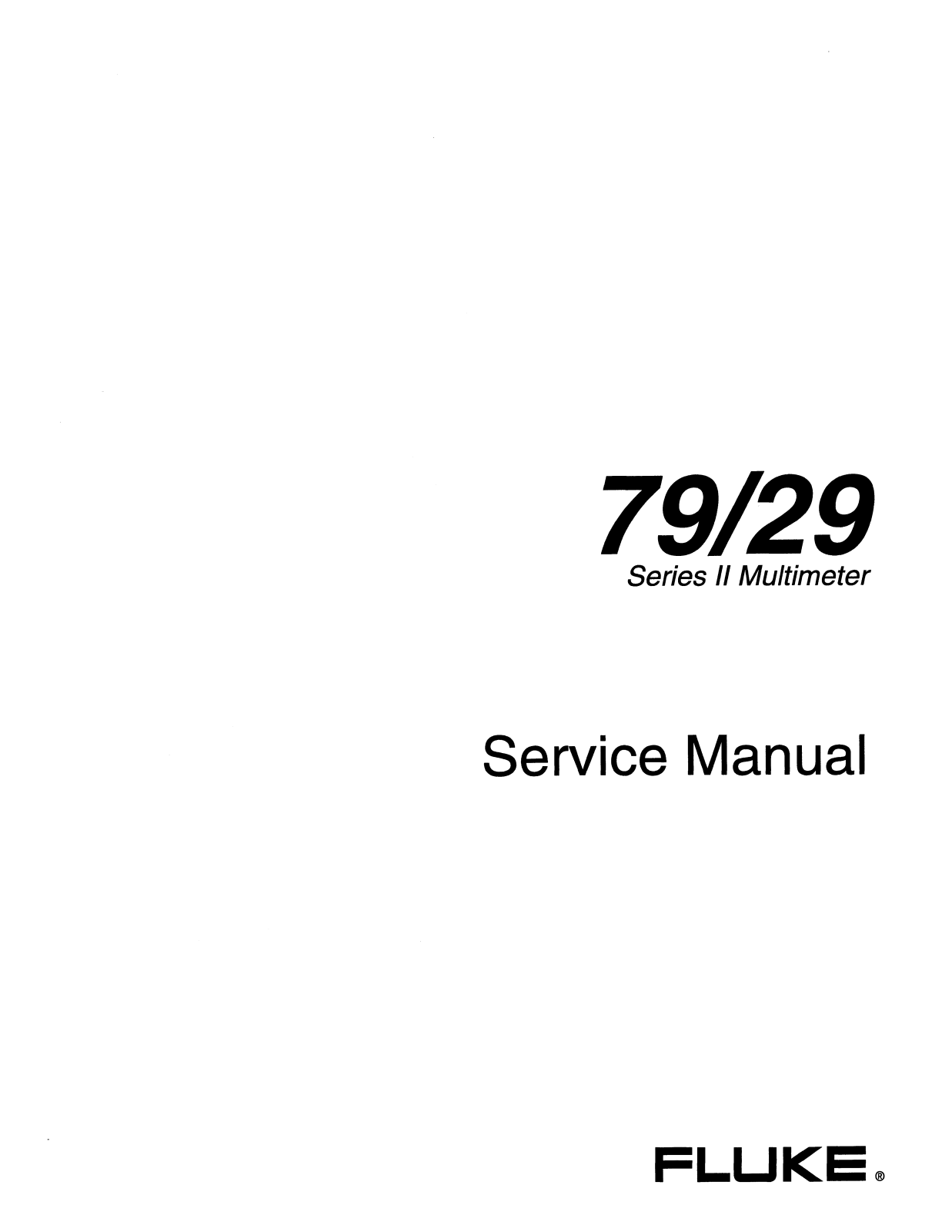 Fluke 29, 79 Service Manual