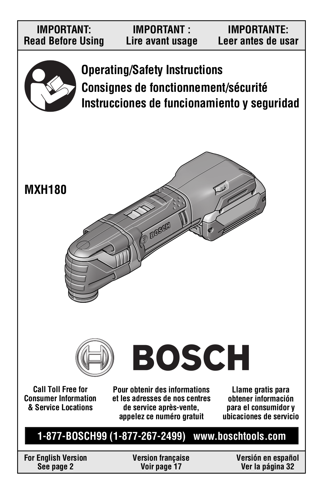 Bosch MXH180BN Owner’s Manual