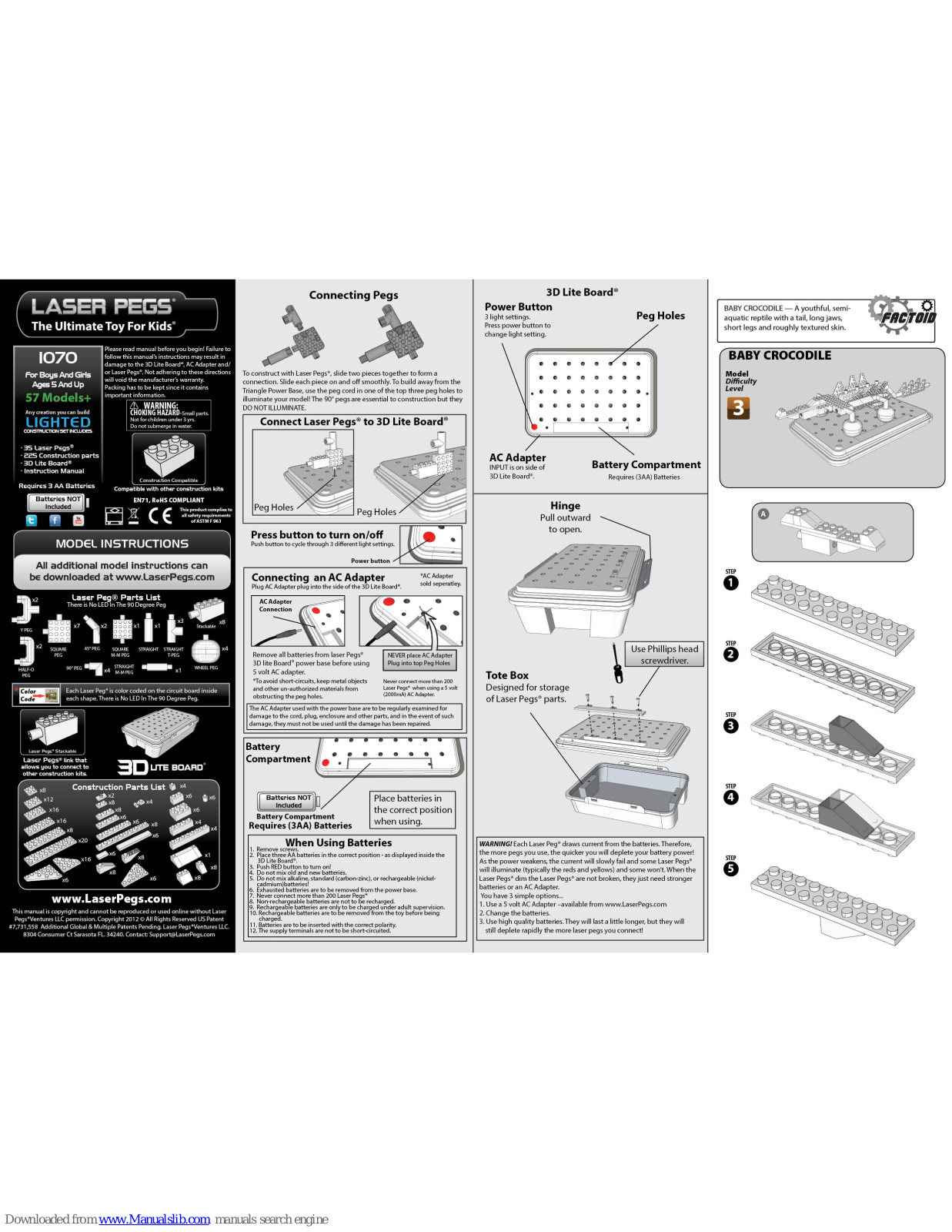 Laser Pegs 1070 User Manual