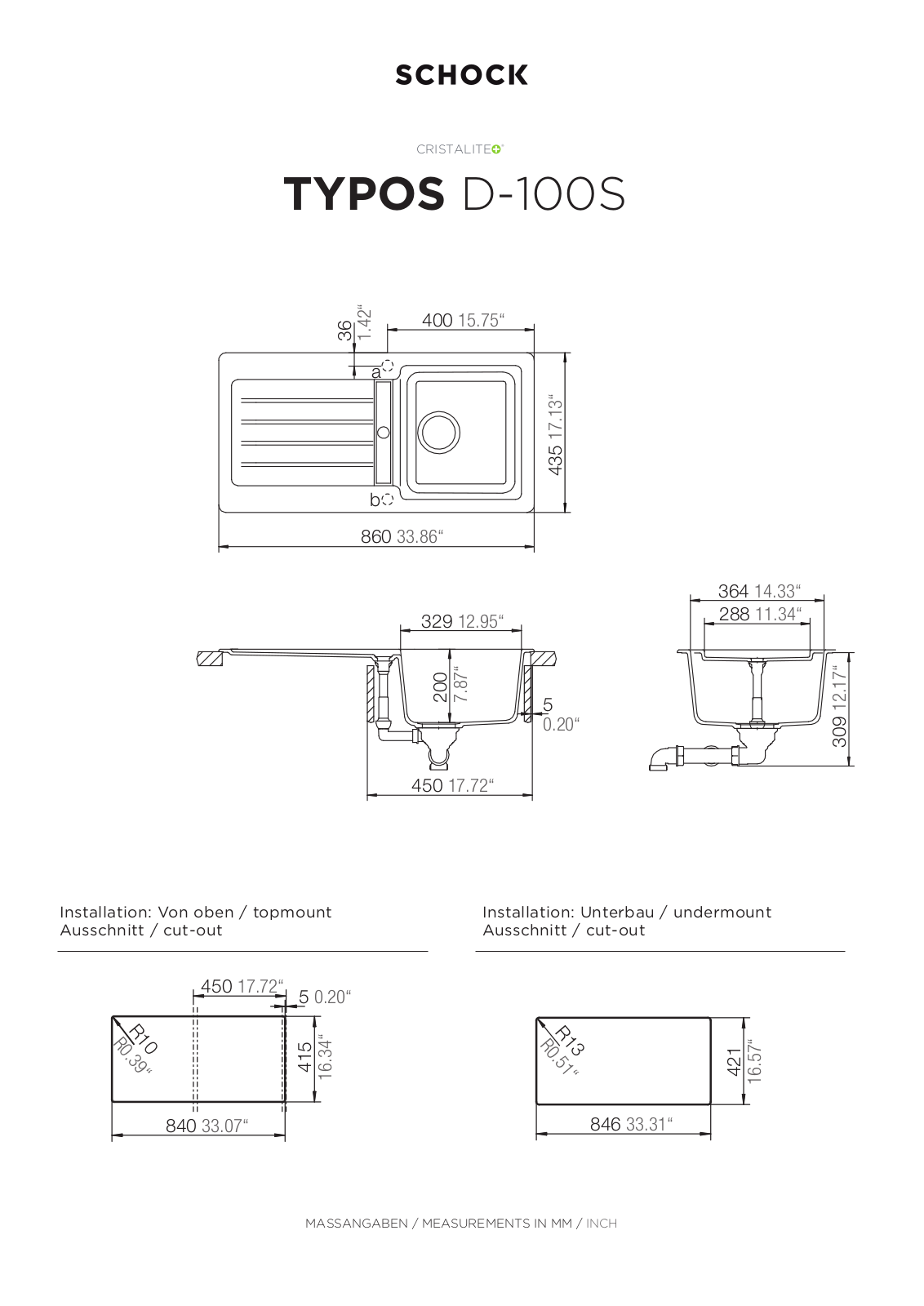 Schock Typos D-100S Technical drawing - ManualMachine.com