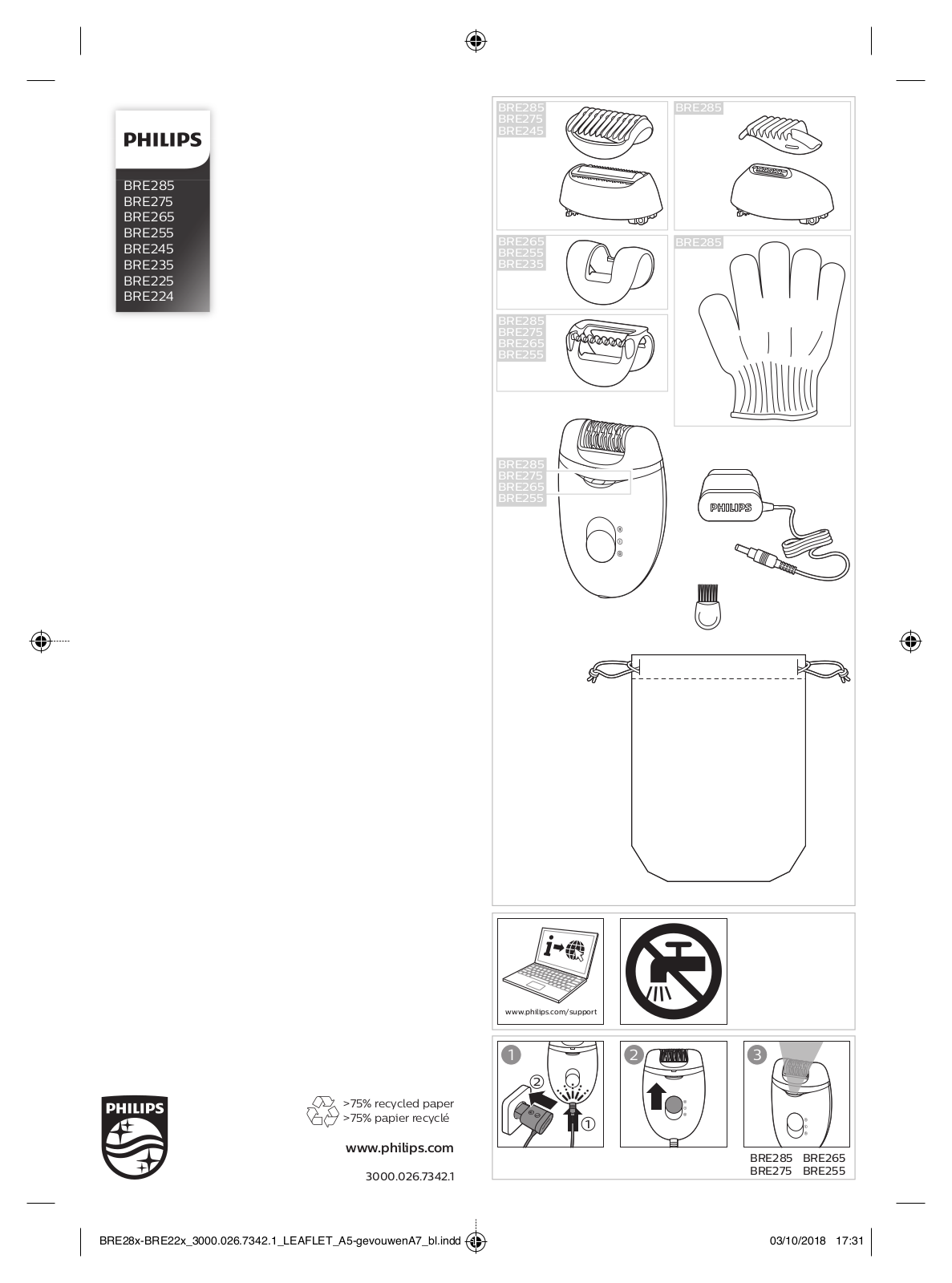 Philips BRE225, BRE235, BRE275, BRE285 User Manual