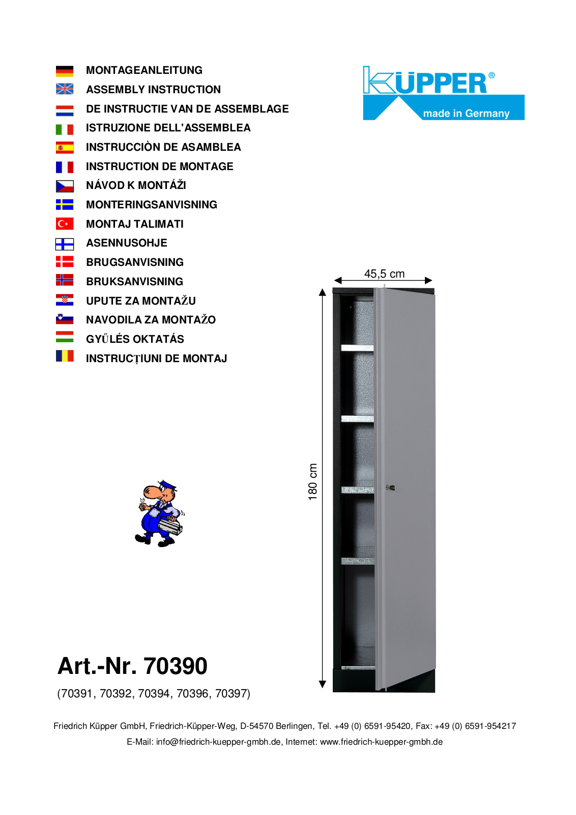 Küpper 70390, 70391, 70392, 70394, 70396 User guide