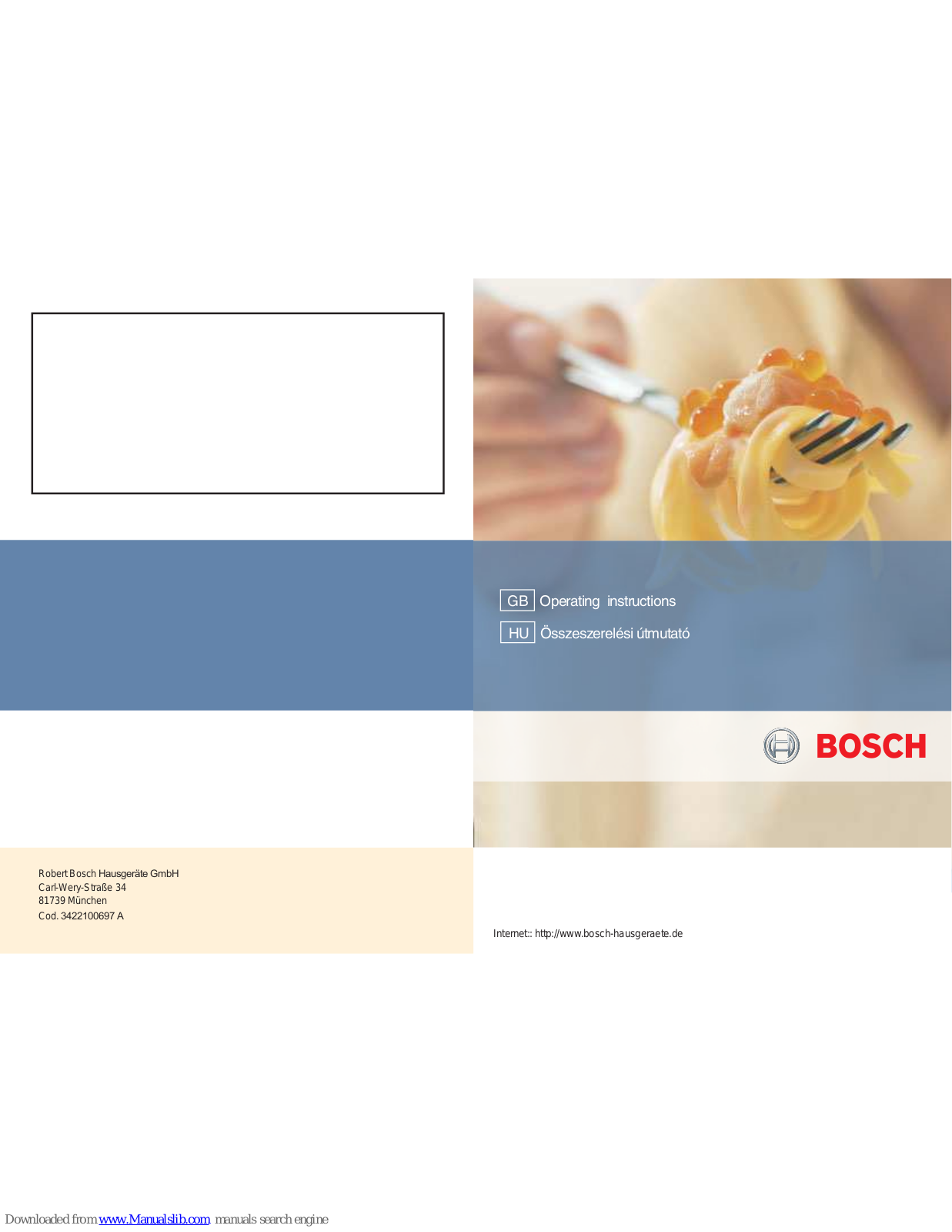 Bosch HSE-7FB4W30 Operating Instructions Manual