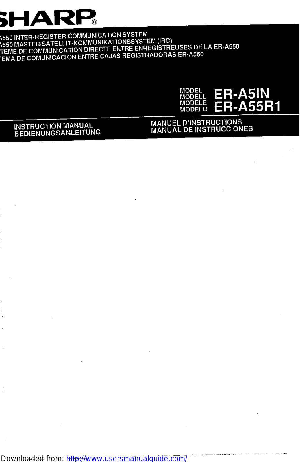 SHARP ER-A5IN/A55R1 User Manual