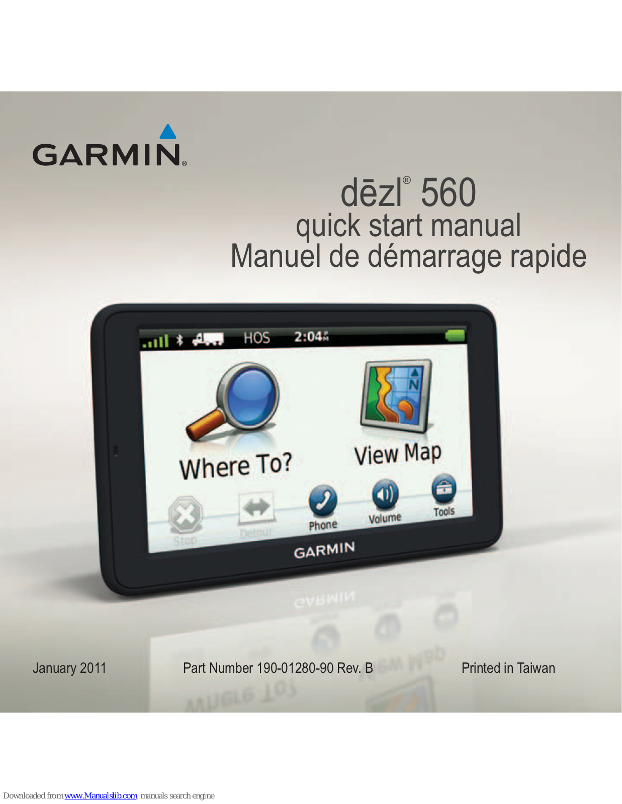 Garmin 150DZ56LMT, dezl 560 LMT Quick Start Manual