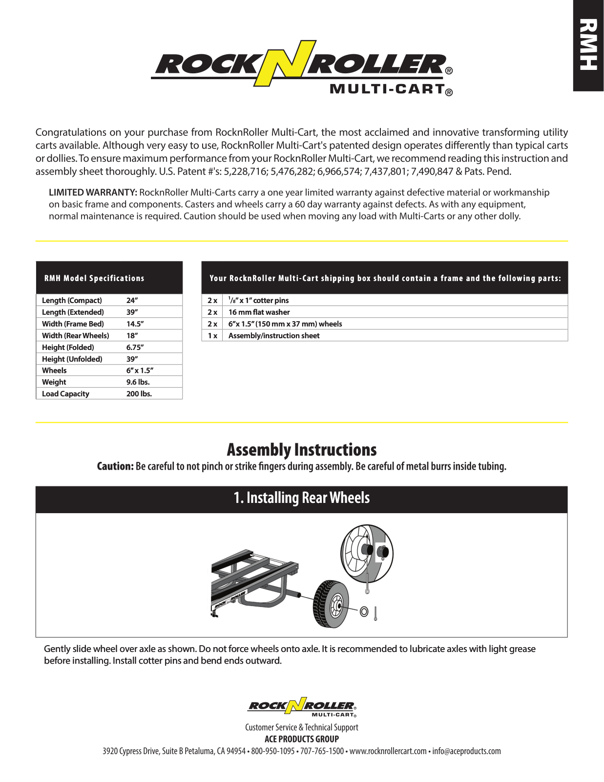 Rock N Roller RMH1 User manual