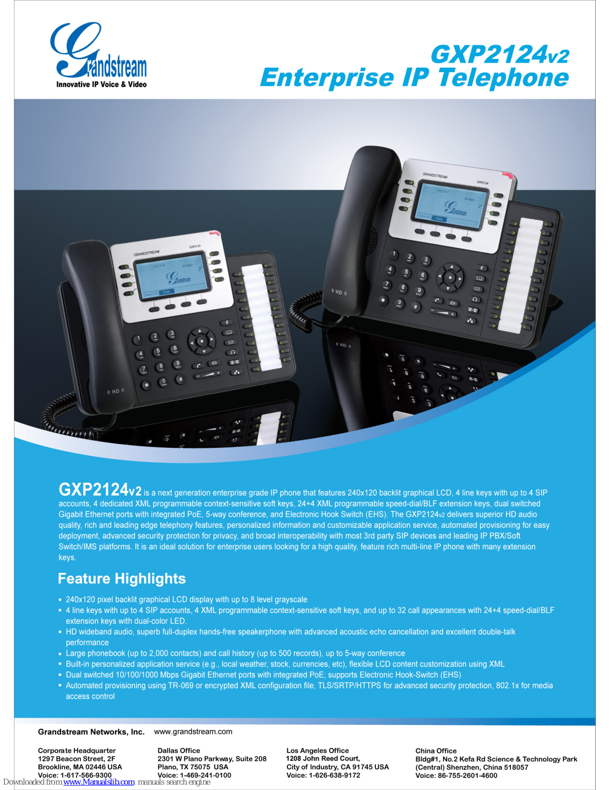 Grandstream Networks GXP2124v2 Technical Specifications - ManualMachine.com