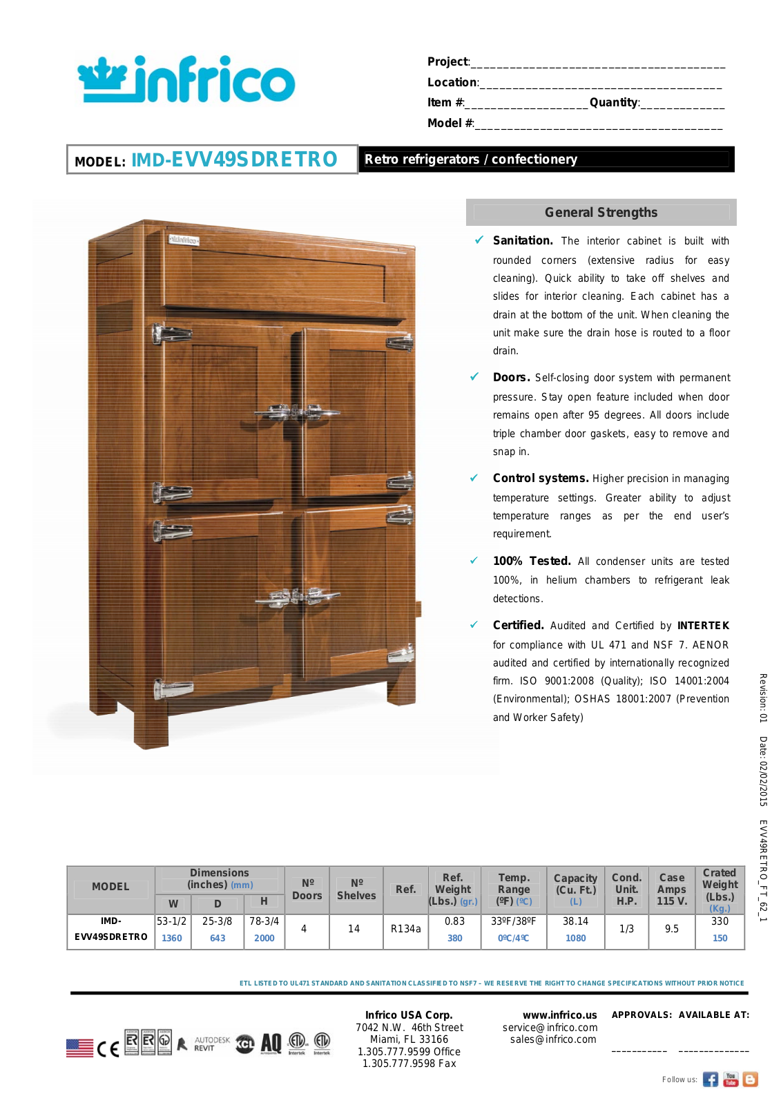 Infrico IMD-EVV49SDRETRO User Manual