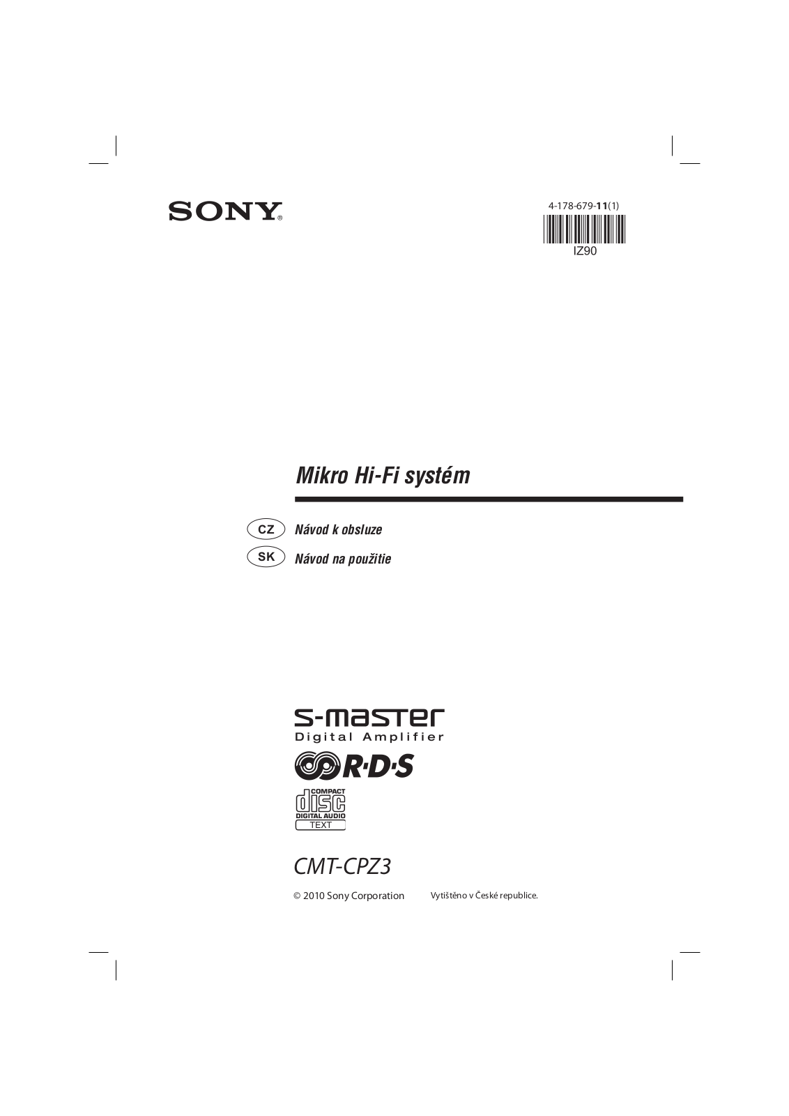 Sony CMT-CPZ3 User Manual