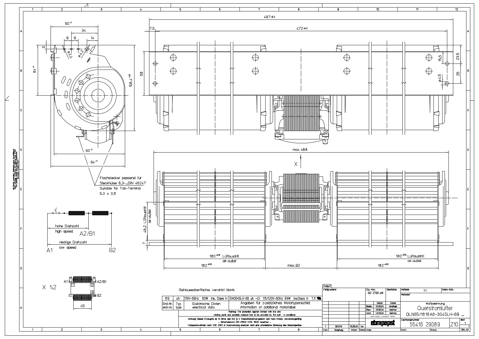 ebm-papst QLN65 Reference Drawing