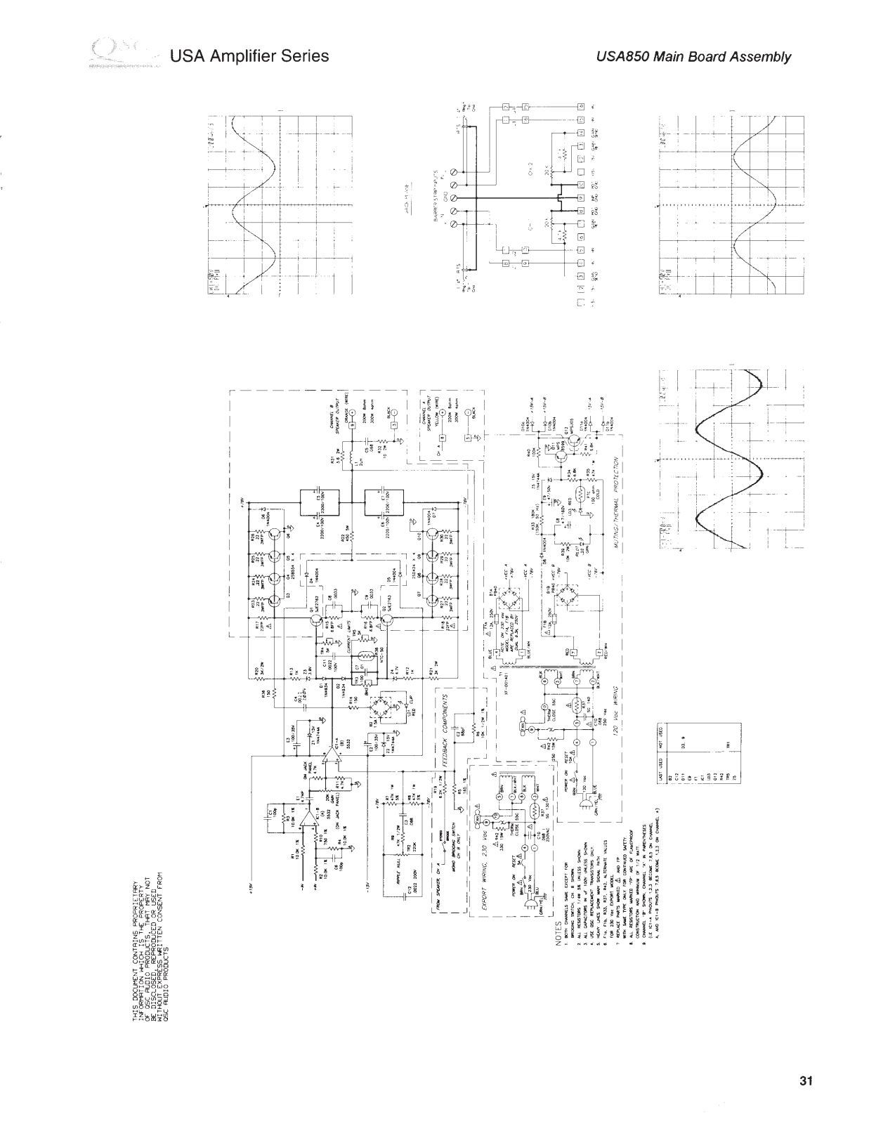 QSC USA-850 Schematic