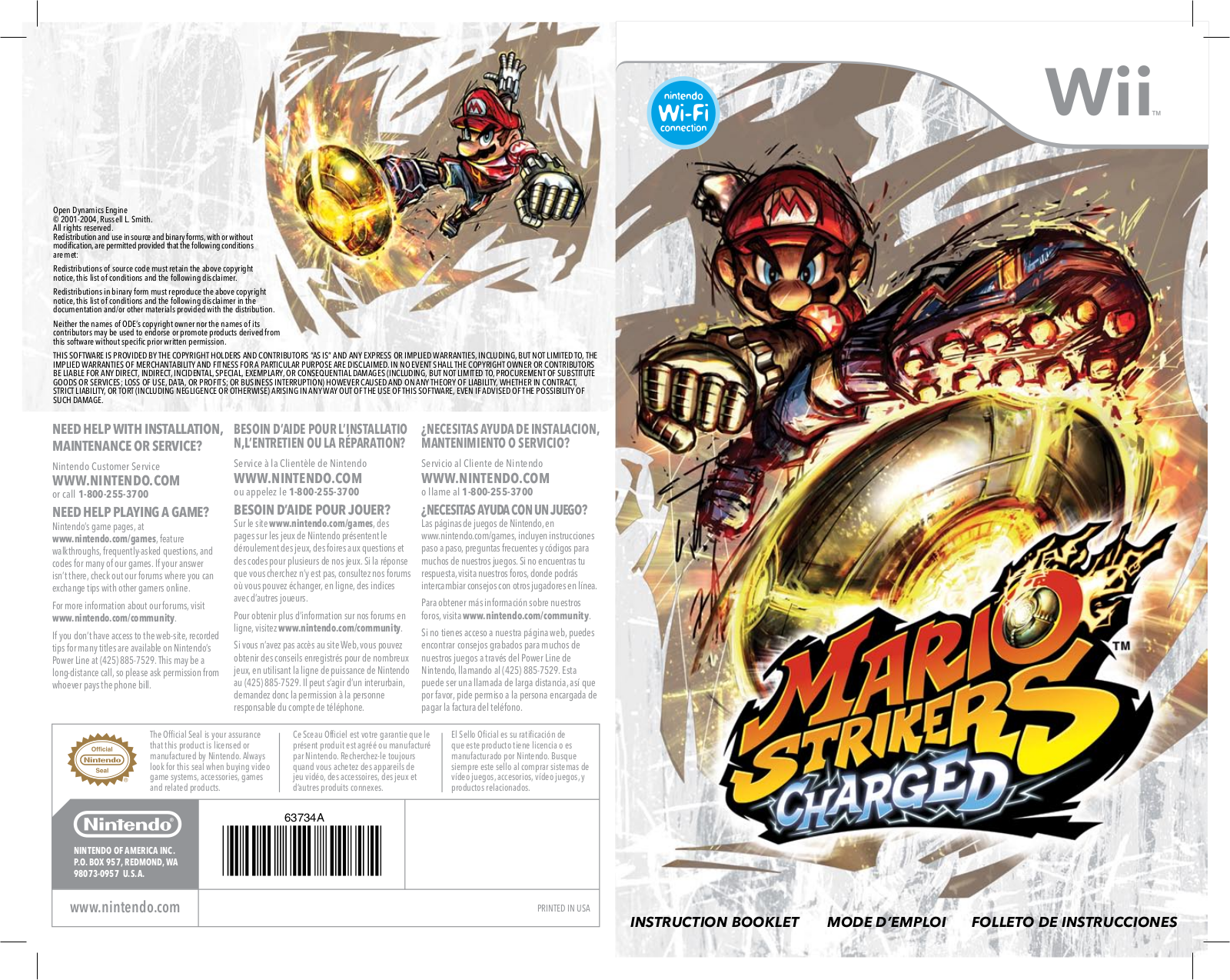 Mario - Super Mario Mario Strikers Charged Instruction Manual