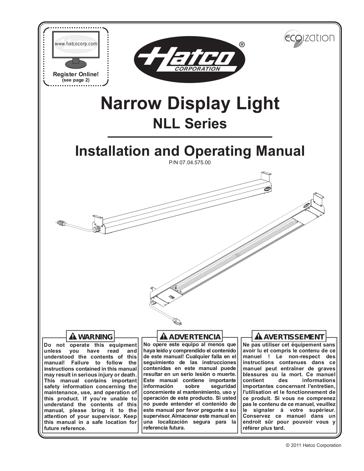 Hatco NLL-48 Installation Manual