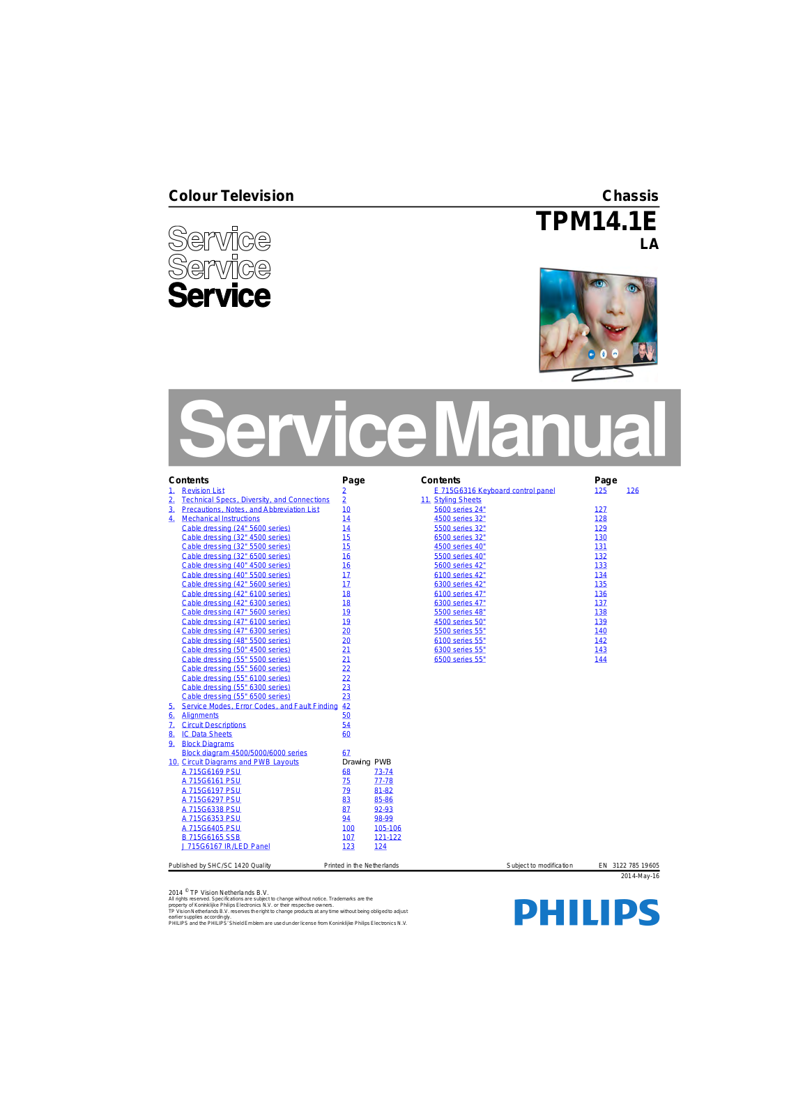 Philips 32PFK4509/88, 42PFH5609/12 Schematic