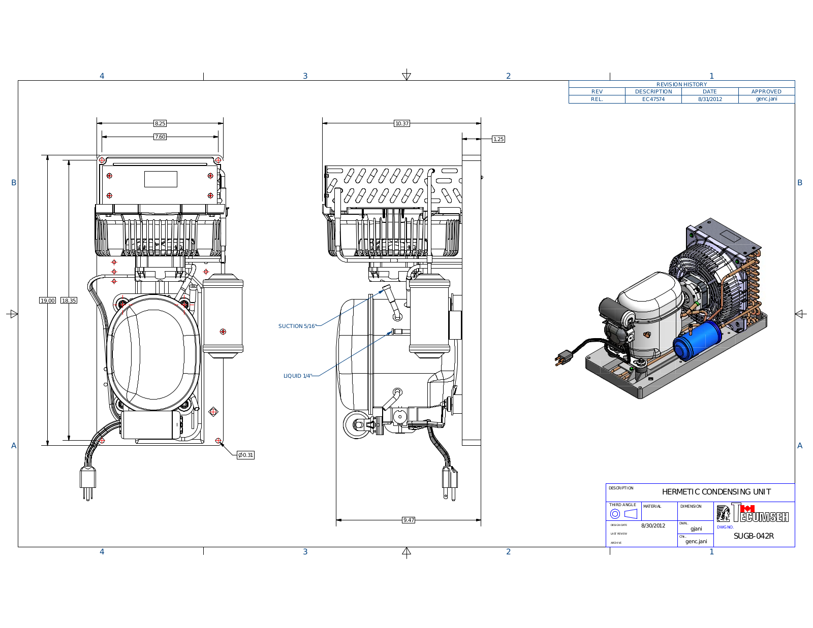 Tecumseh AEA2380ZXAGB, AEA2410YXAGB, AEA2411ZXAGB, AEA2411ZXCGB, AEA2411ZXDGB Drawing Data