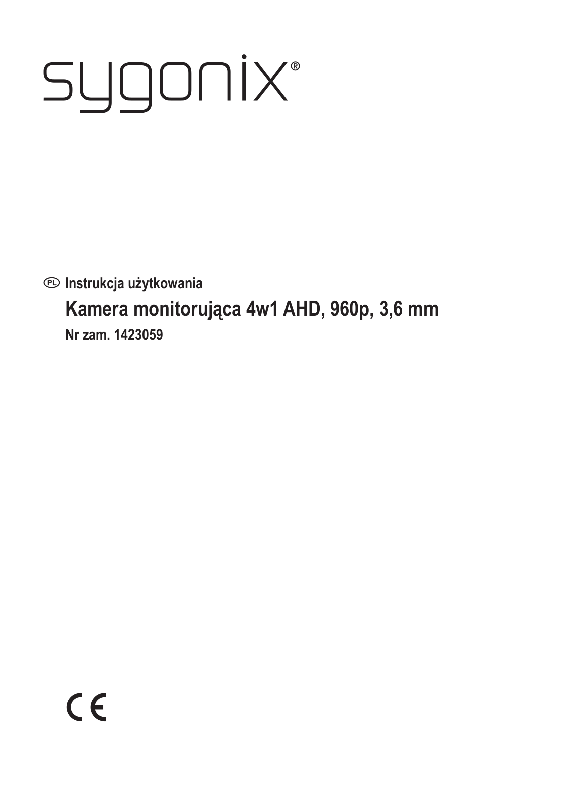 Sygonix 1423059 Operating instructions