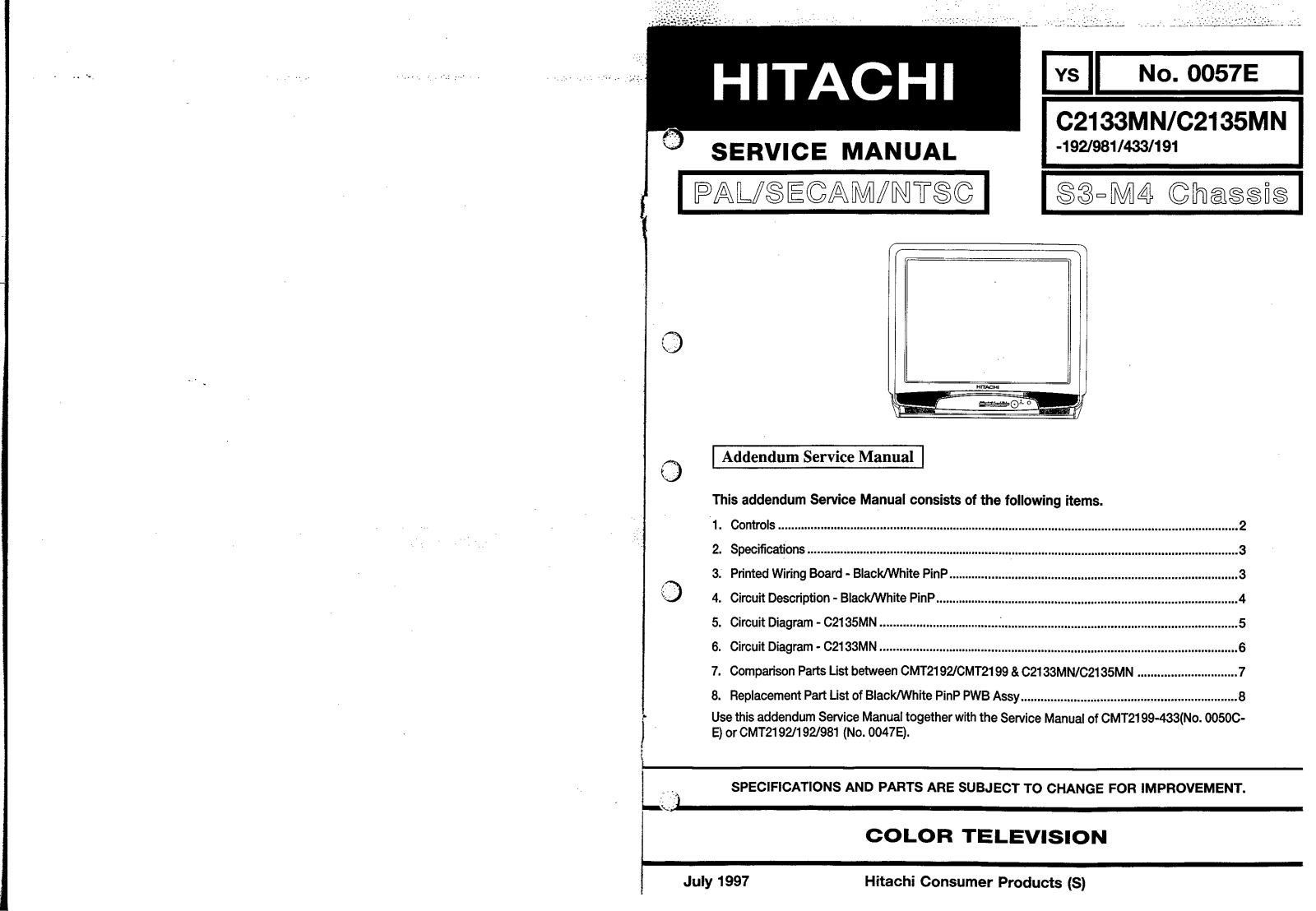 Hitachi C2133, C35MN Service Manual