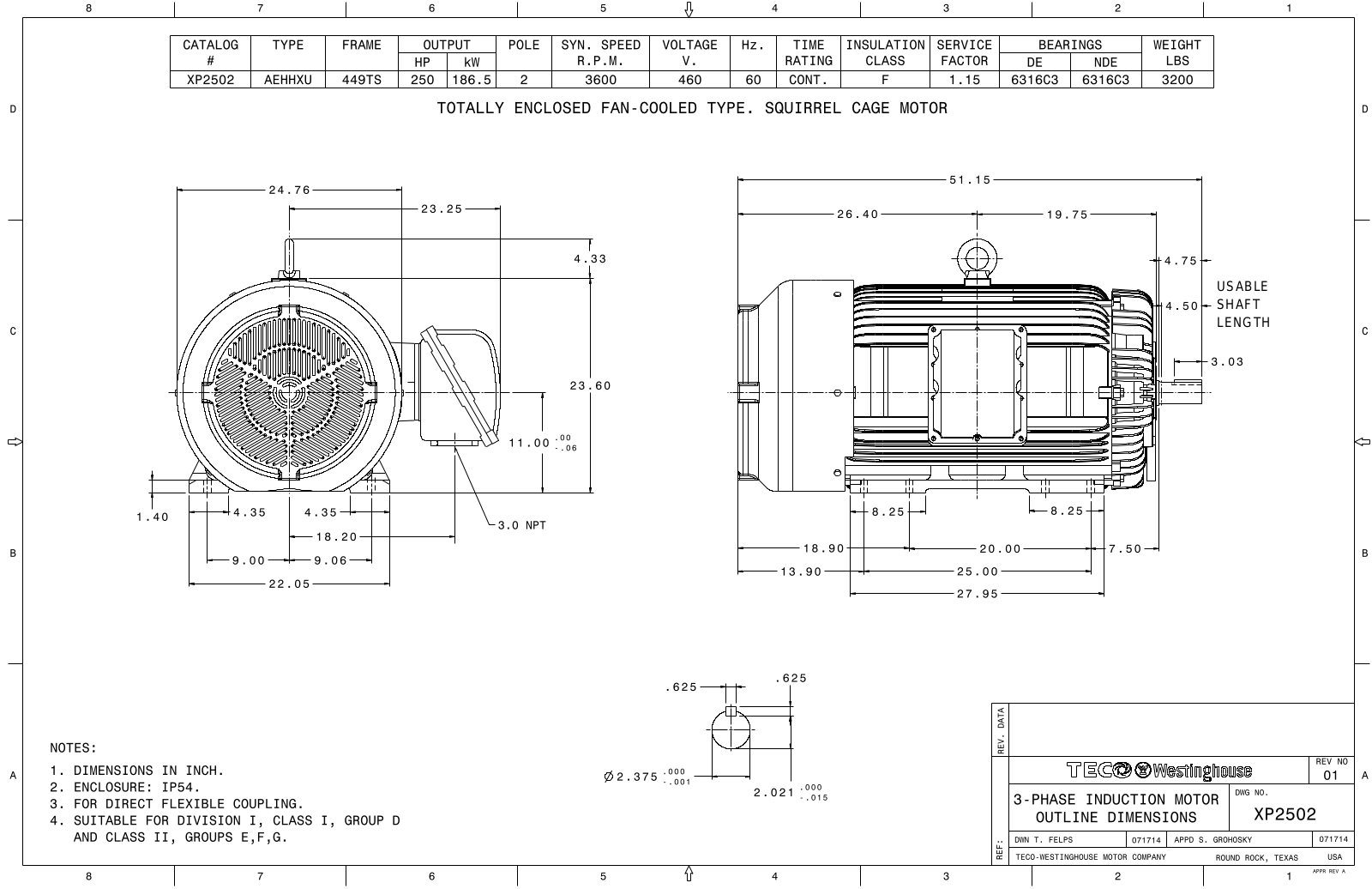 Teco XP2502 Reference Drawing