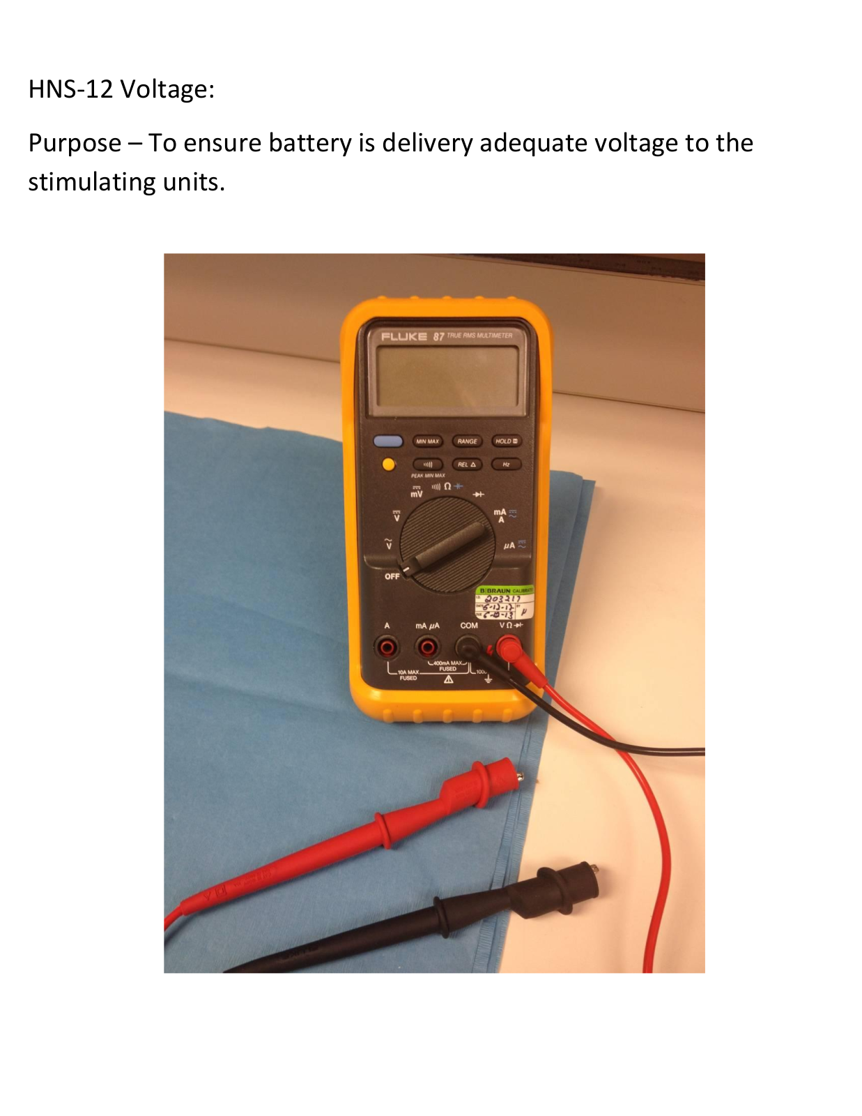 Fluke HNS-12 User manual