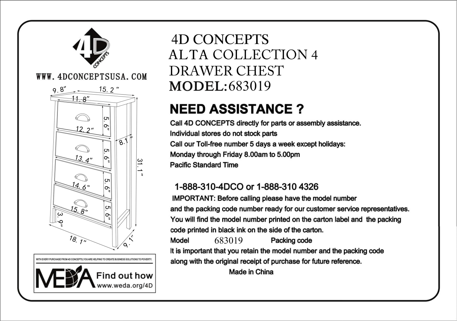 4D Concepts FDC10082 w - ManualMachine.com