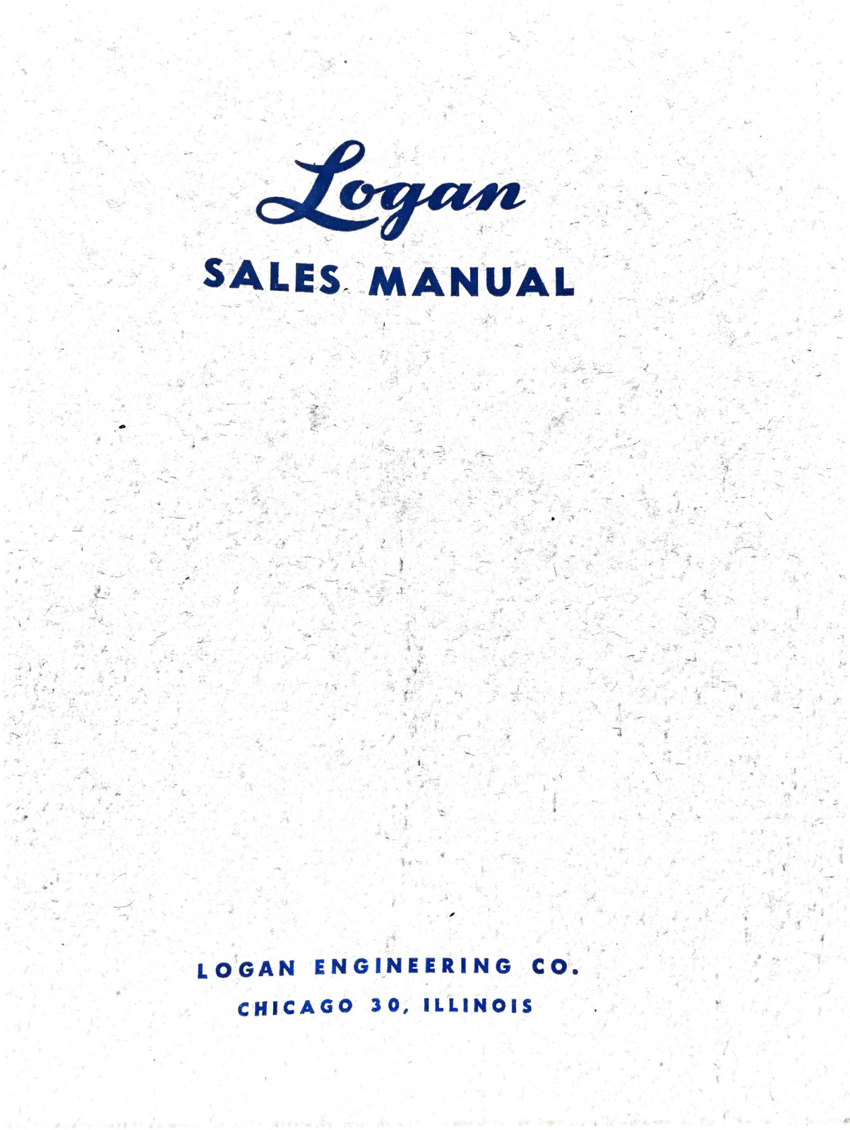 Logan Engineering Logan Sales Manual Correspondence - ManualMachine.com