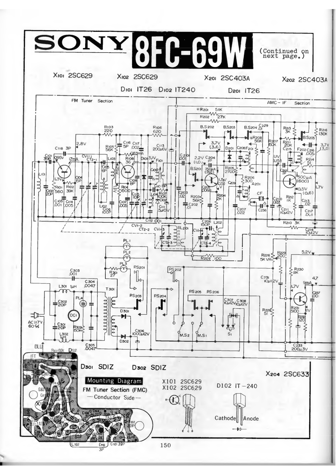 Sony 8FC-69W Schematic