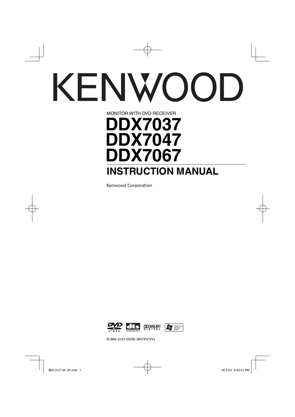 Kenwood DDX7037, DDX7047, DDX7067 Instruction Manual