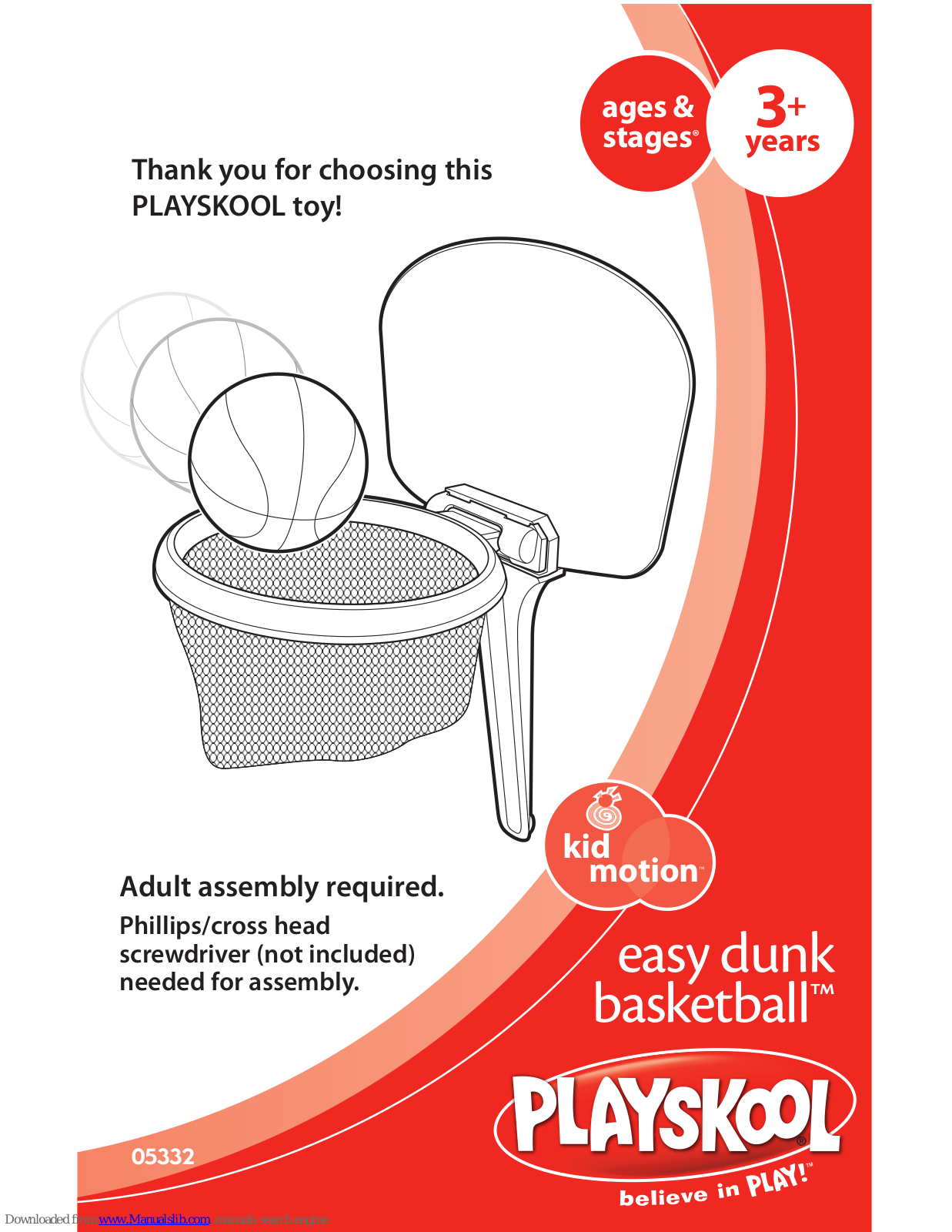 Playskool Easy Dunk Basketball, Easy Dunk Basketball 05332 User Manual