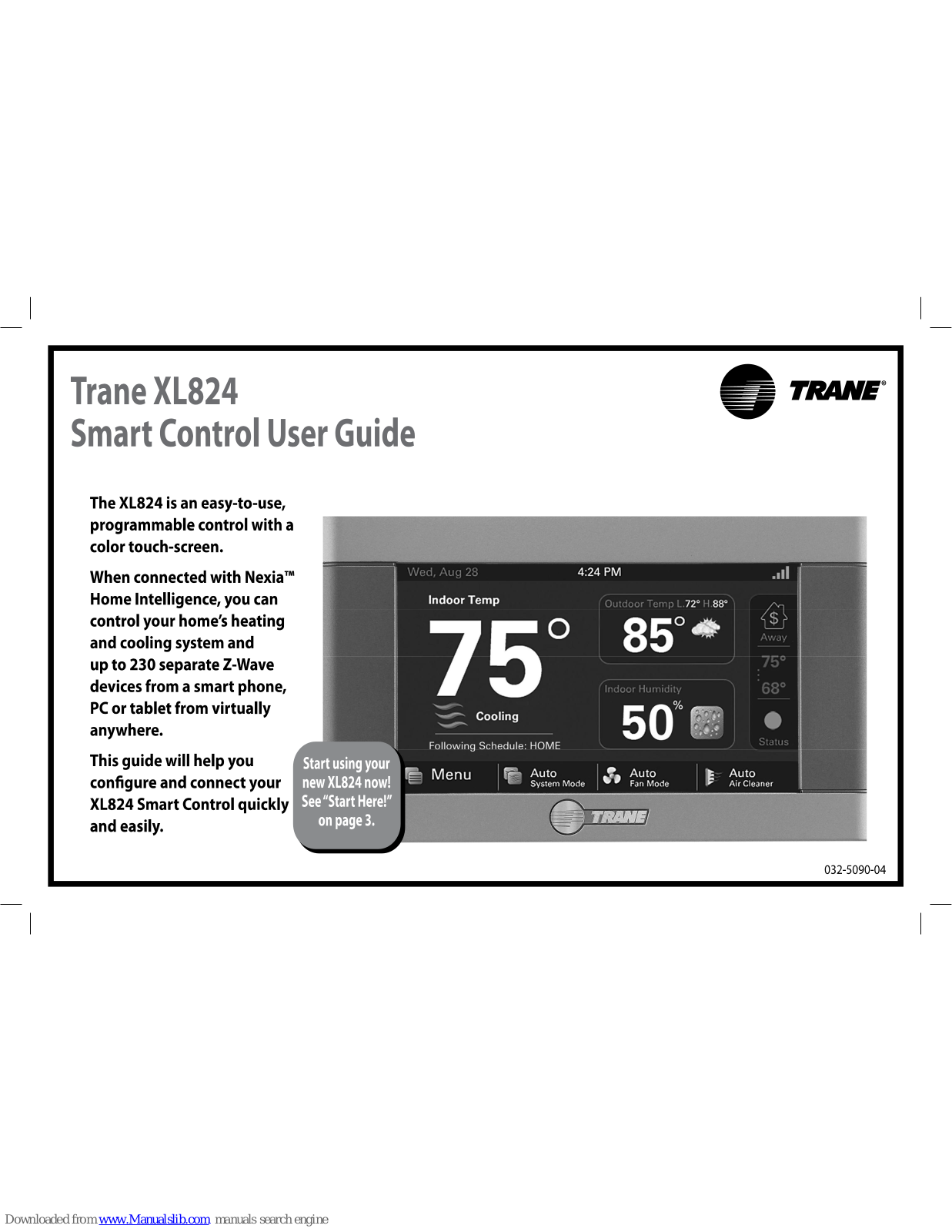 Trane XL824 User Manual