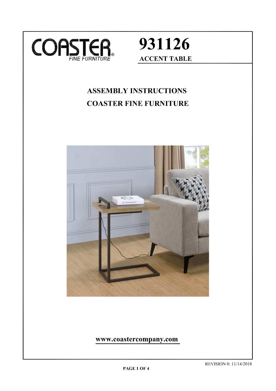 Coaster 931126 Assembly Guide - ManualMachine.com