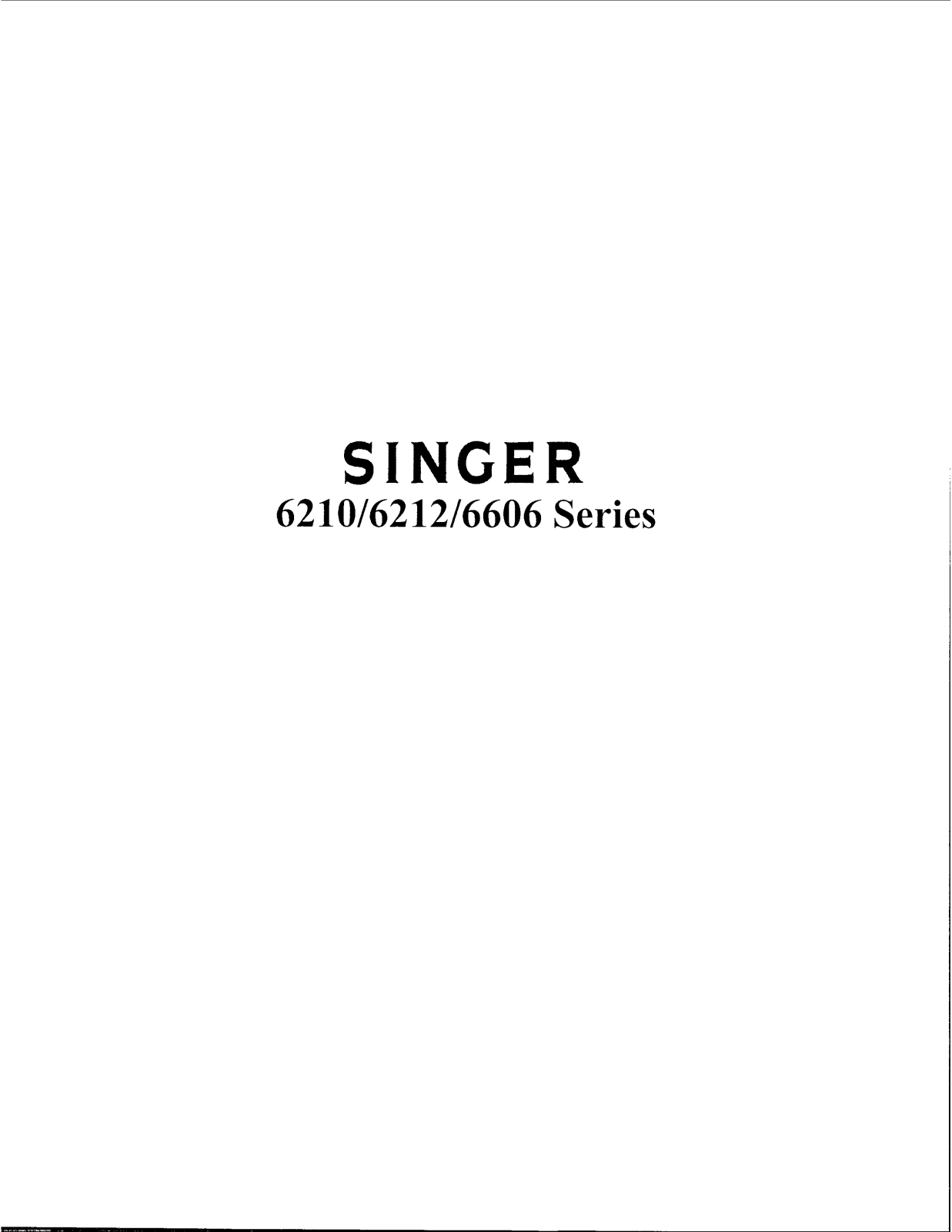 Singer 6212, 6210, 6606 User Manual