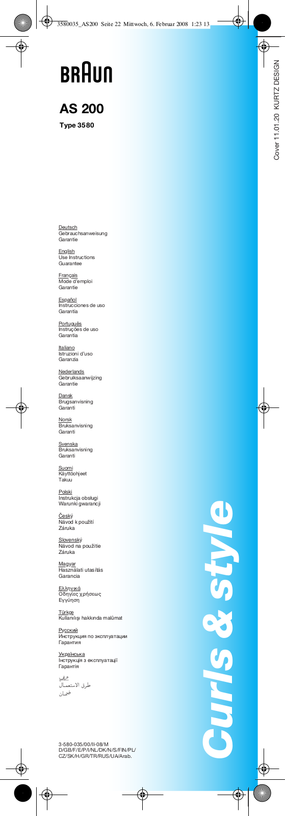 Braun AS 200 User Manual